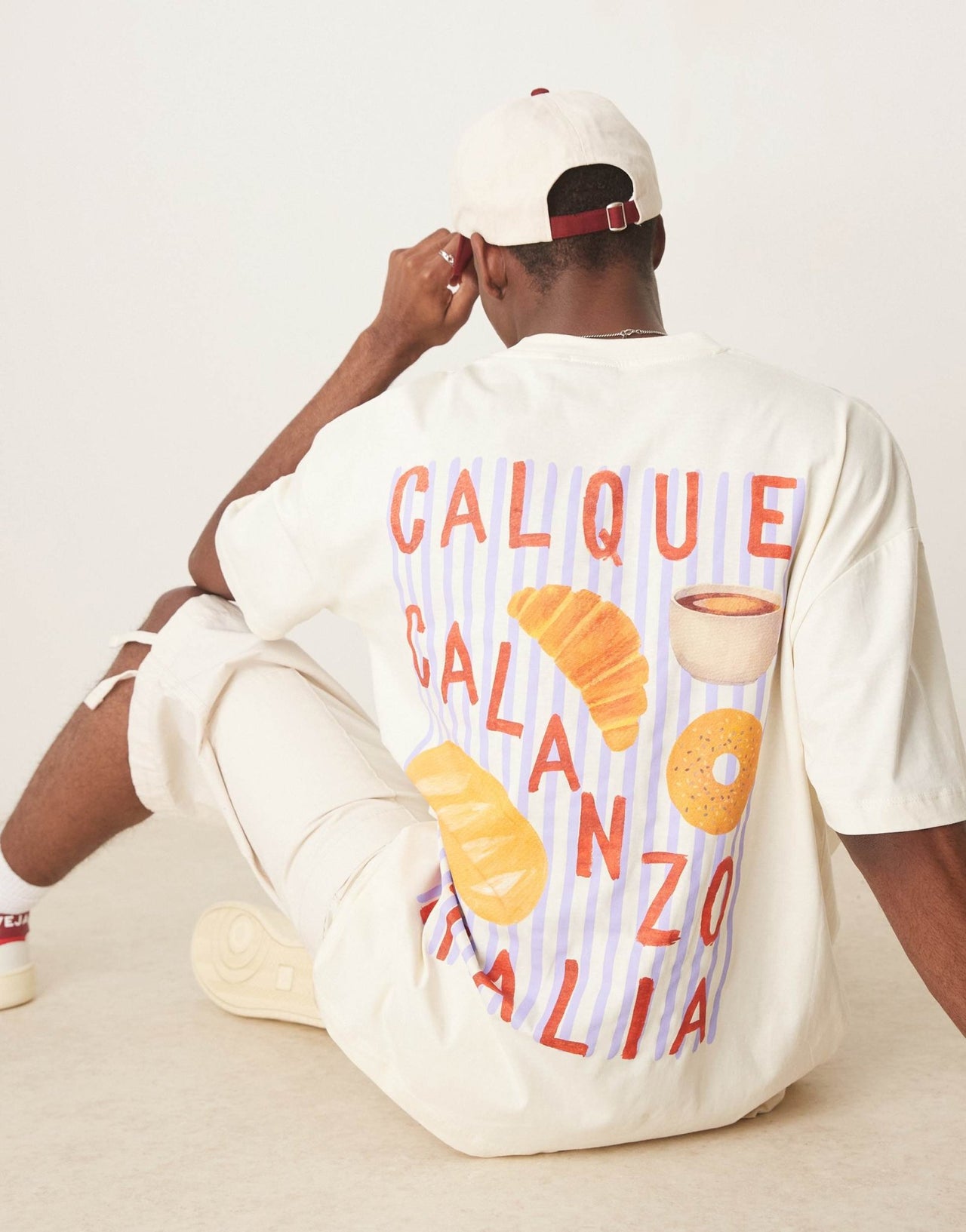 ASOS DESIGN oversized t-shirt with back graphic in tofu - ASOS Sample Sale