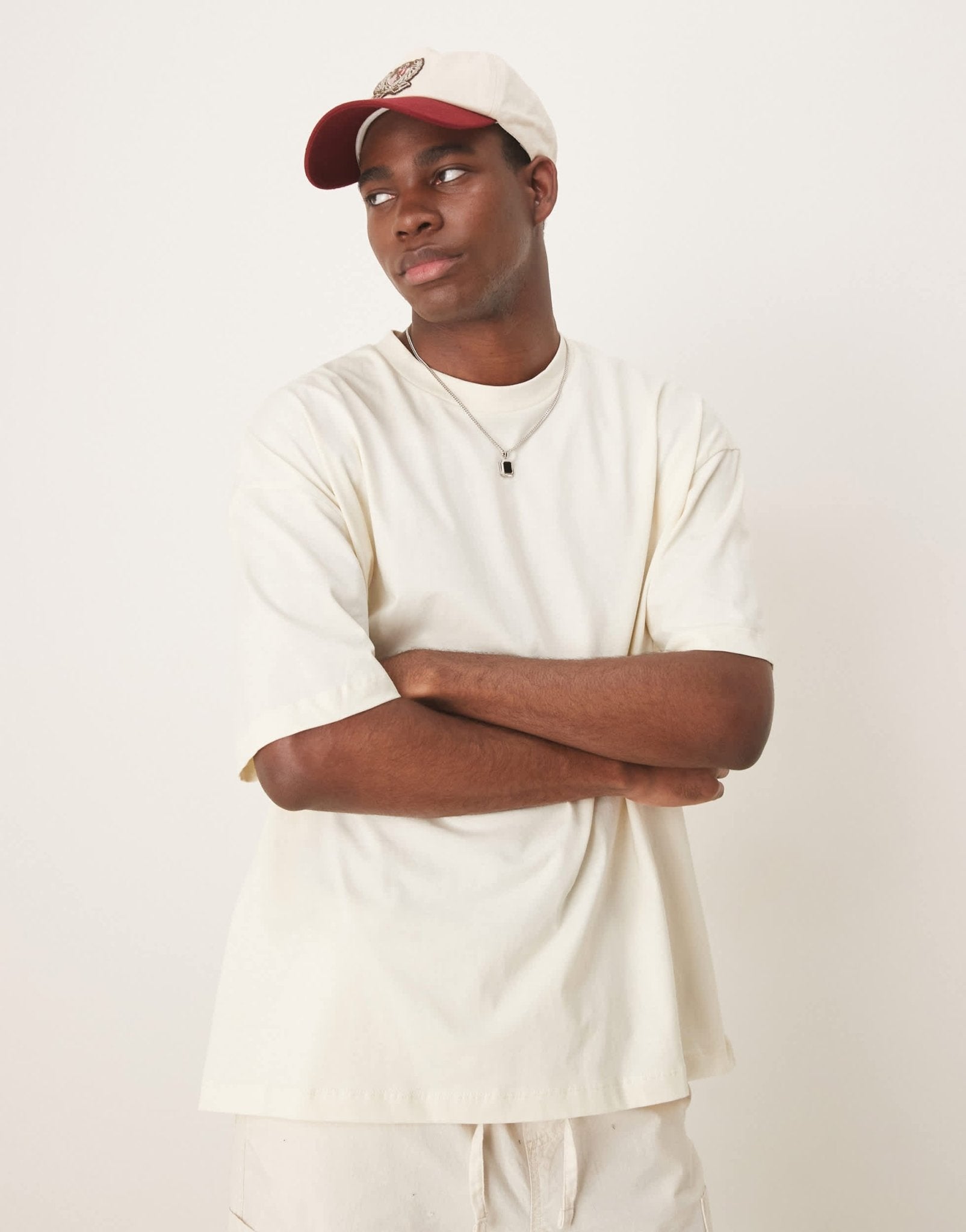 ASOS DESIGN oversized t-shirt with back graphic in tofu - ASOS Sample Sale