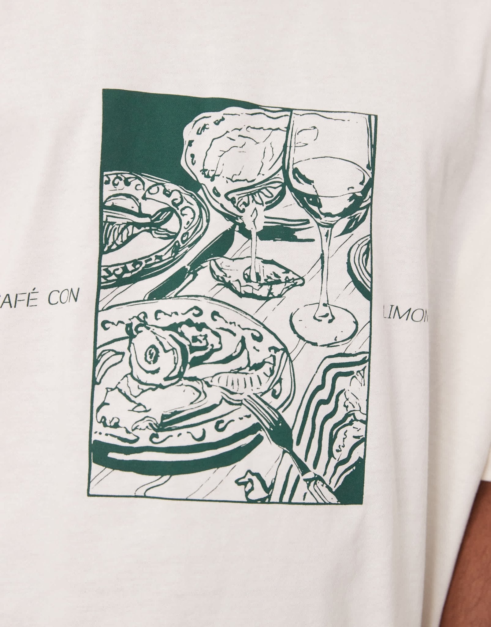 ASOS DESIGN oversized t-shirt with cafe graphic in cream - ASOS Sample Sale
