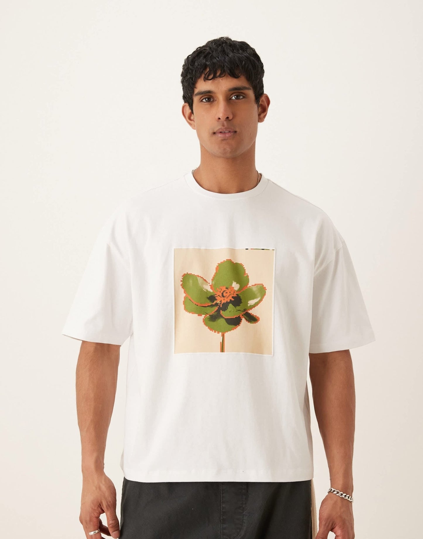 ASOS DESIGN oversized t-shirt with chest print in white - ASOS Sample Sale