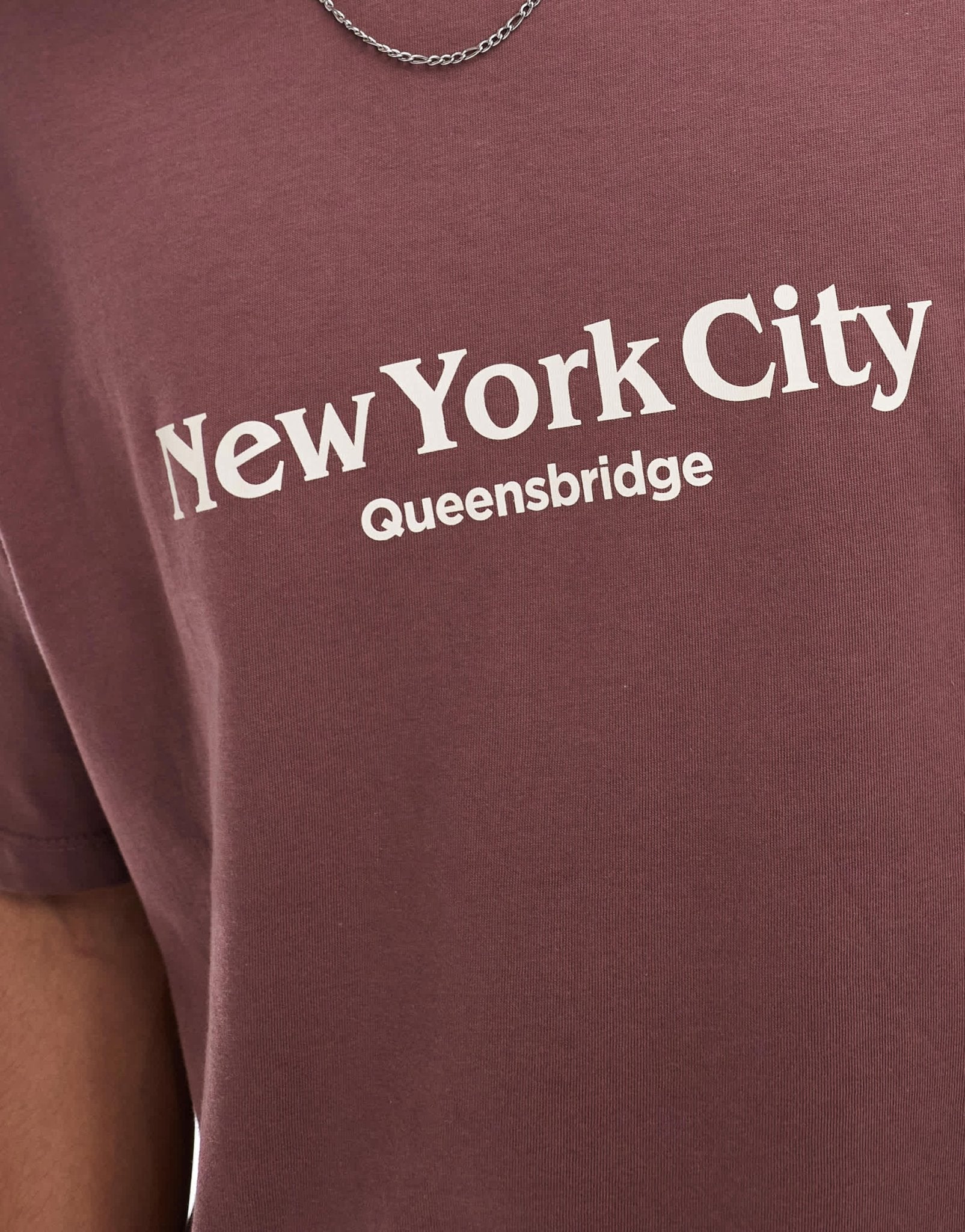 ASOS DESIGN oversized t-shirt with city graphic in brown - ASOS Sample Sale
