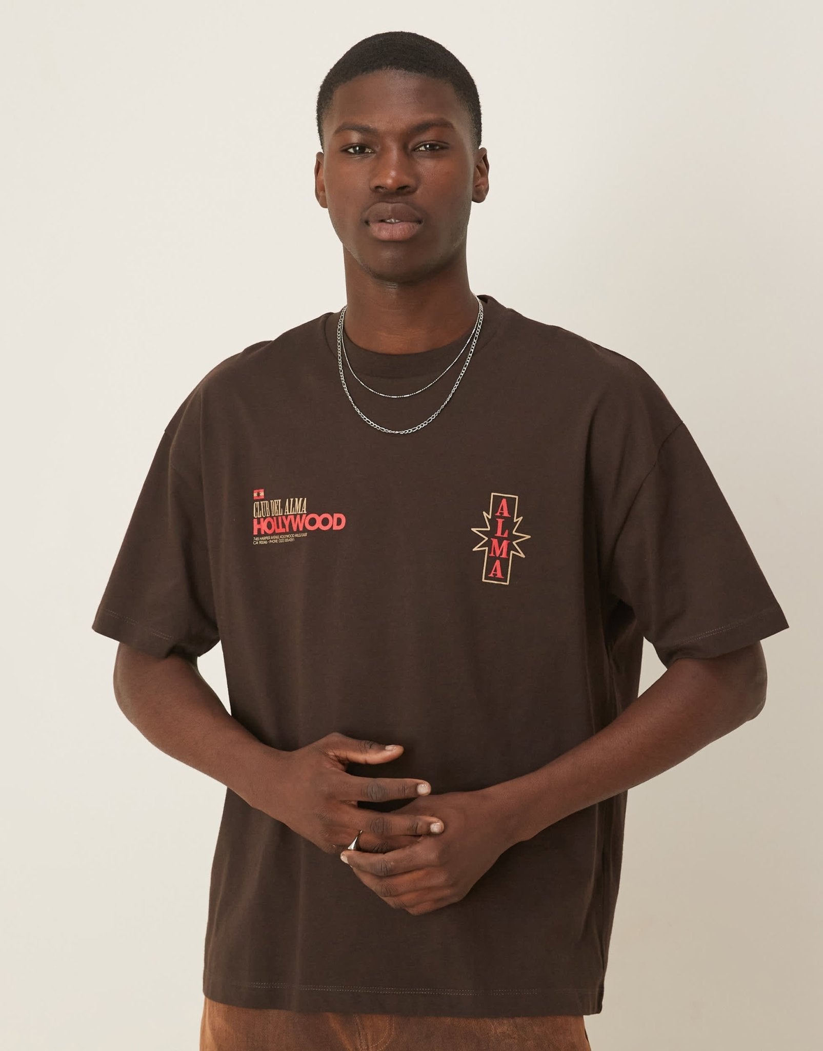 ASOS DESIGN oversized t-shirt with city graphic in brown - ASOS Sample Sale