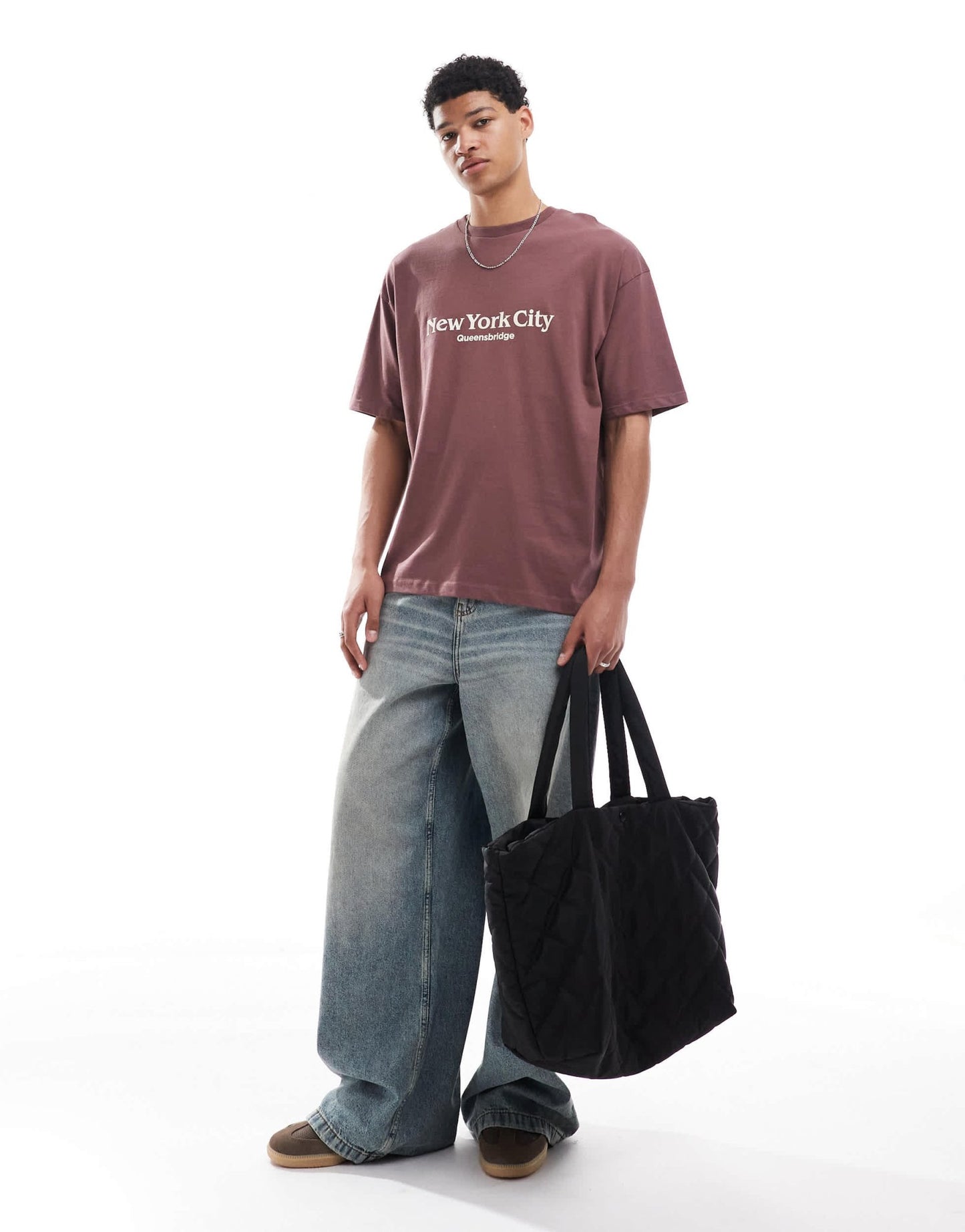 ASOS DESIGN oversized t-shirt with city graphic in brown - ASOS Sample Sale