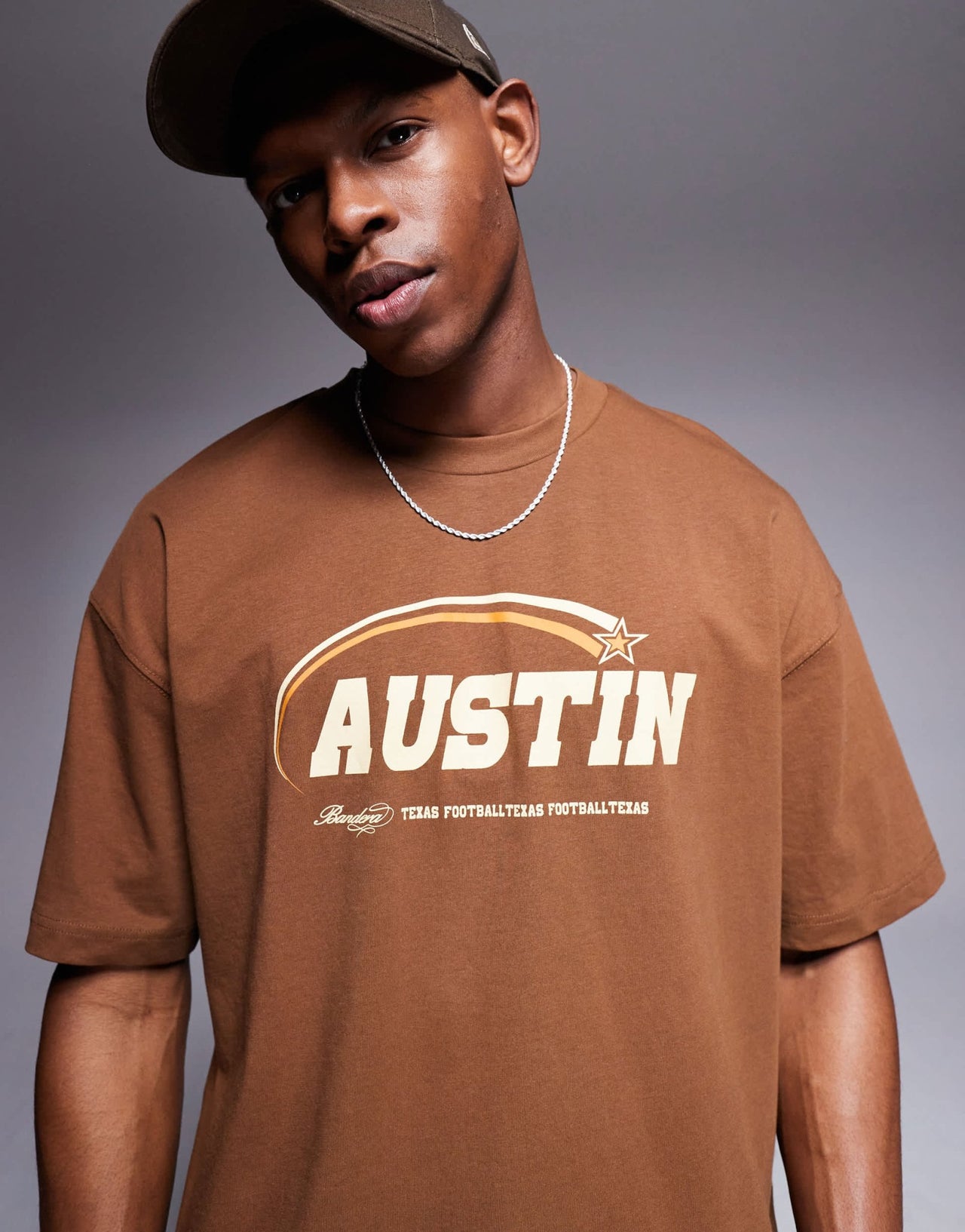 ASOS DESIGN oversized t-shirt with city graphic in brown - ASOS Sample Sale