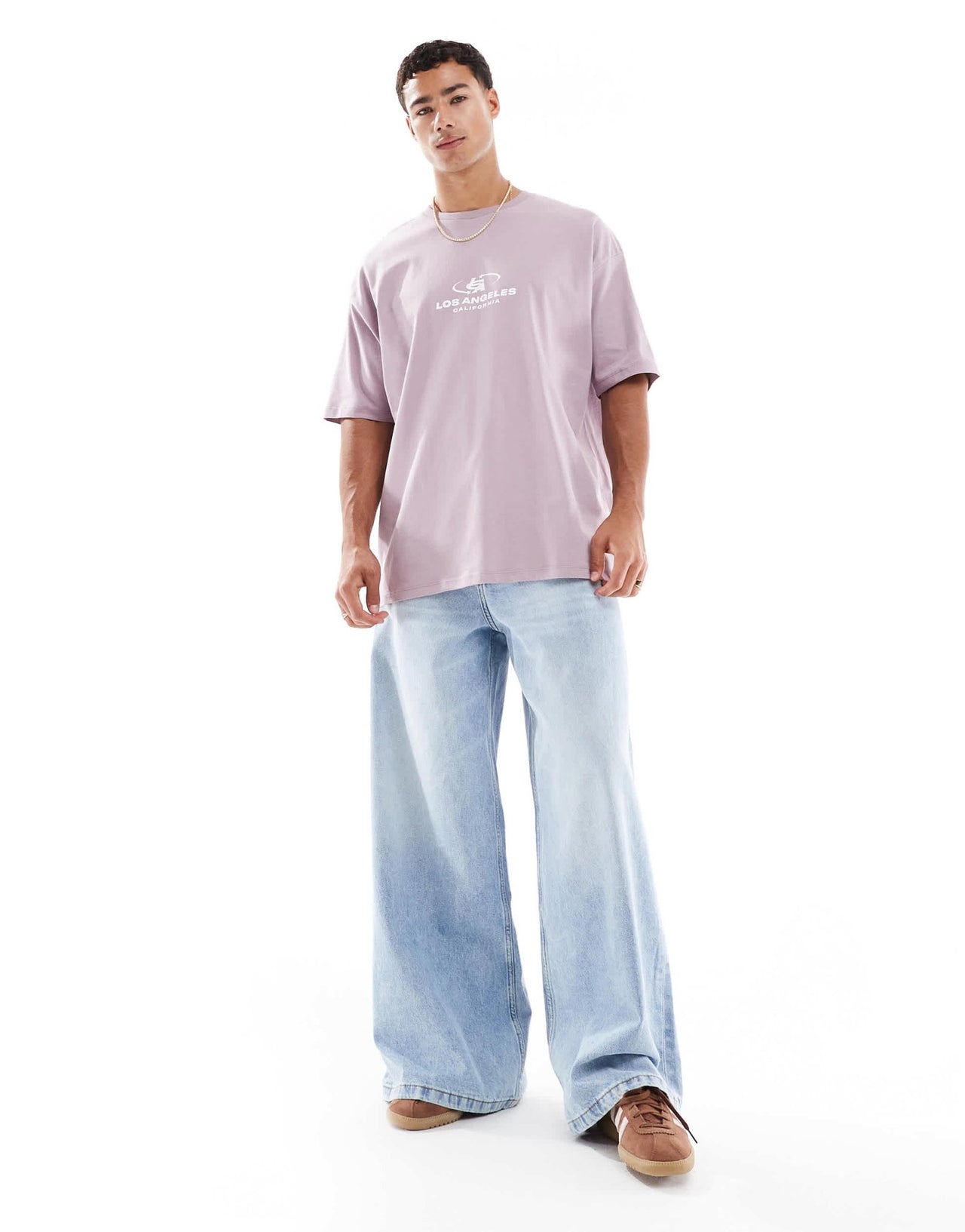 ASOS DESIGN oversized t-shirt with city graphic in lilac - ASOS Sample Sale