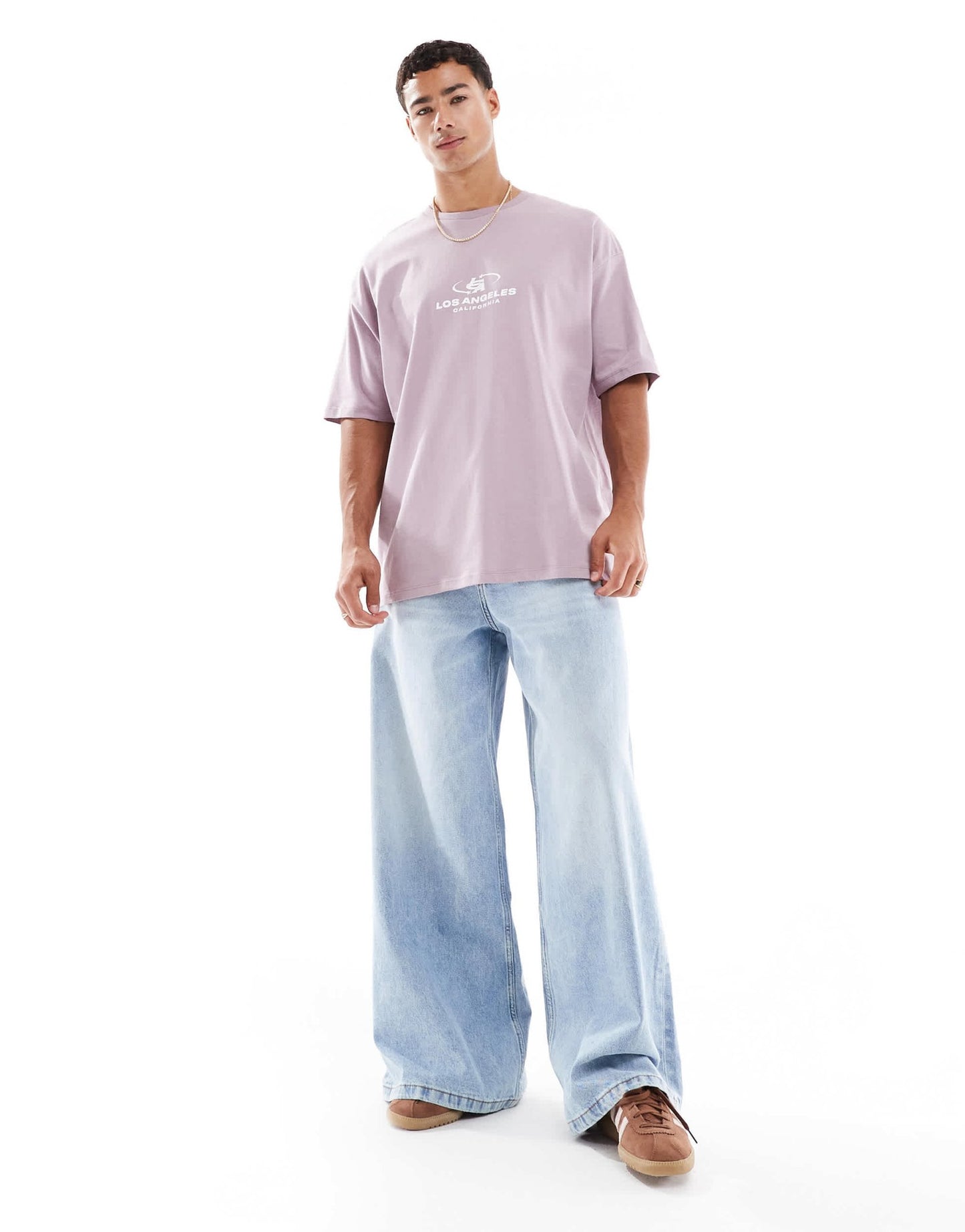 ASOS DESIGN oversized t-shirt with city graphic in lilac - ASOS Sample Sale