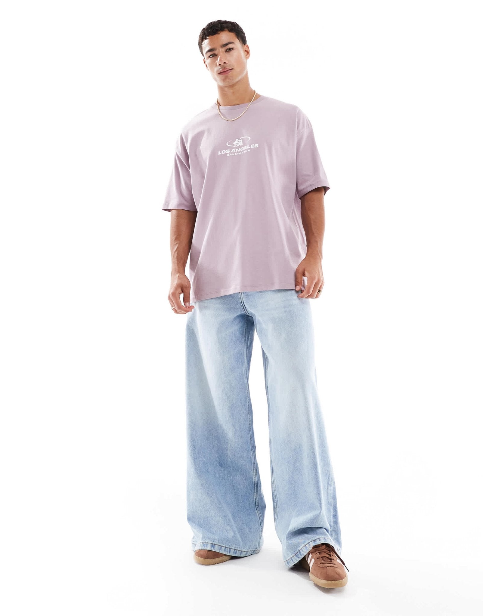 ASOS DESIGN oversized t-shirt with city graphic in lilac - ASOS Sample Sale