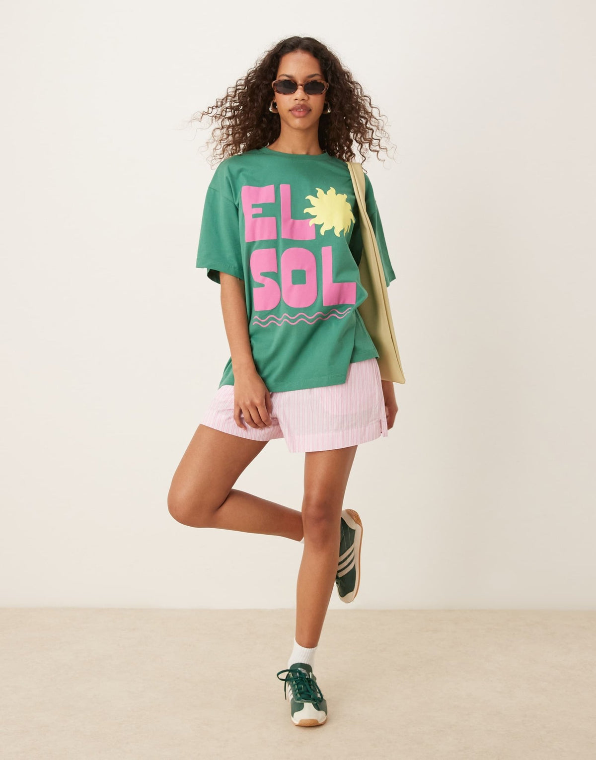 ASOS DESIGN oversized t-shirt with el sol graphic in green - ASOS Sample Sale