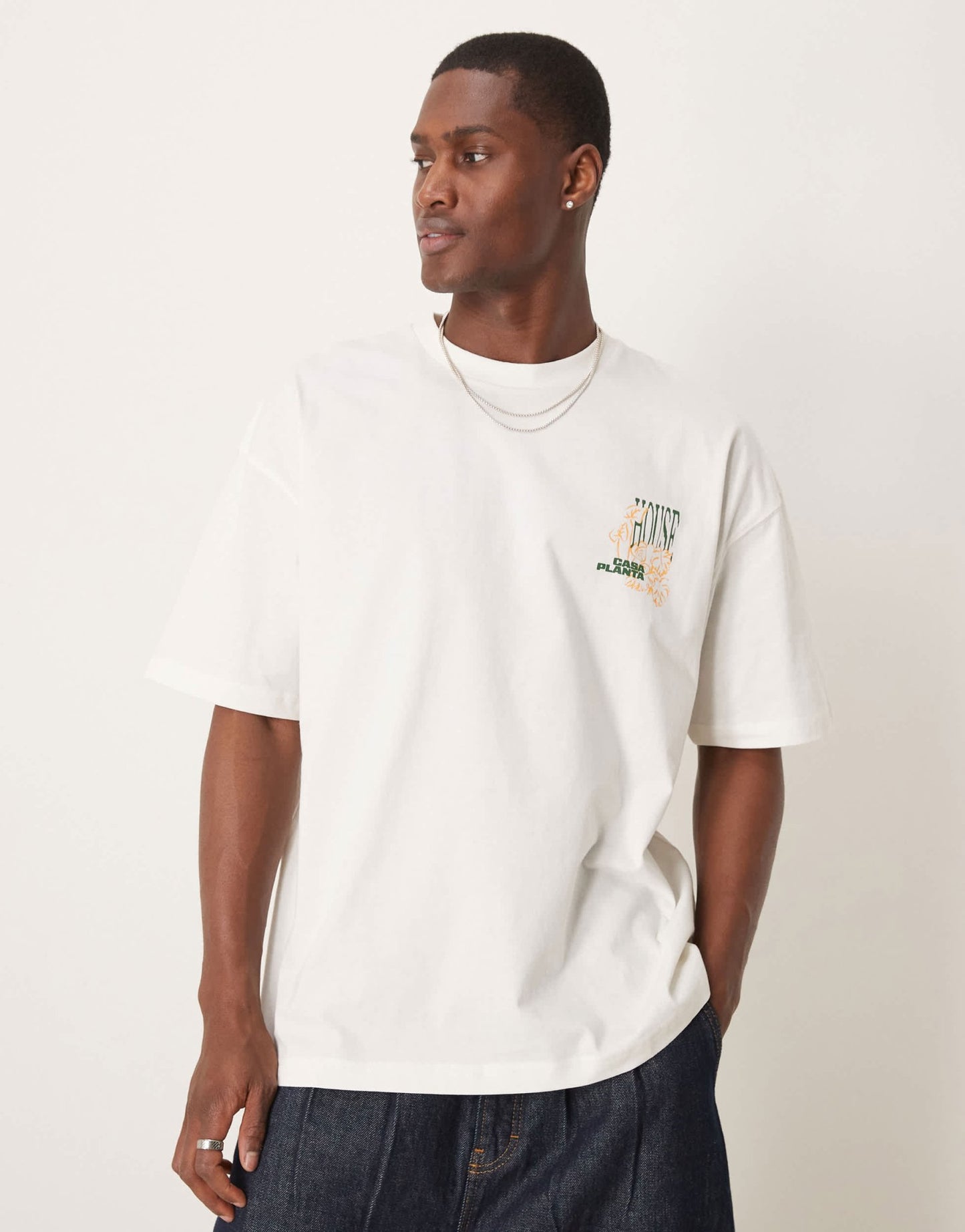 ASOS DESIGN oversized t-shirt with floral graphic in cream - ASOS Sample Sale