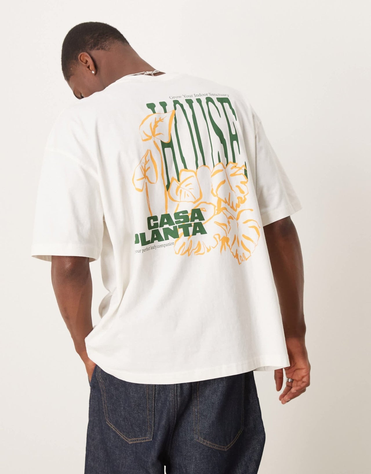 ASOS DESIGN oversized t-shirt with floral graphic in cream - ASOS Sample Sale