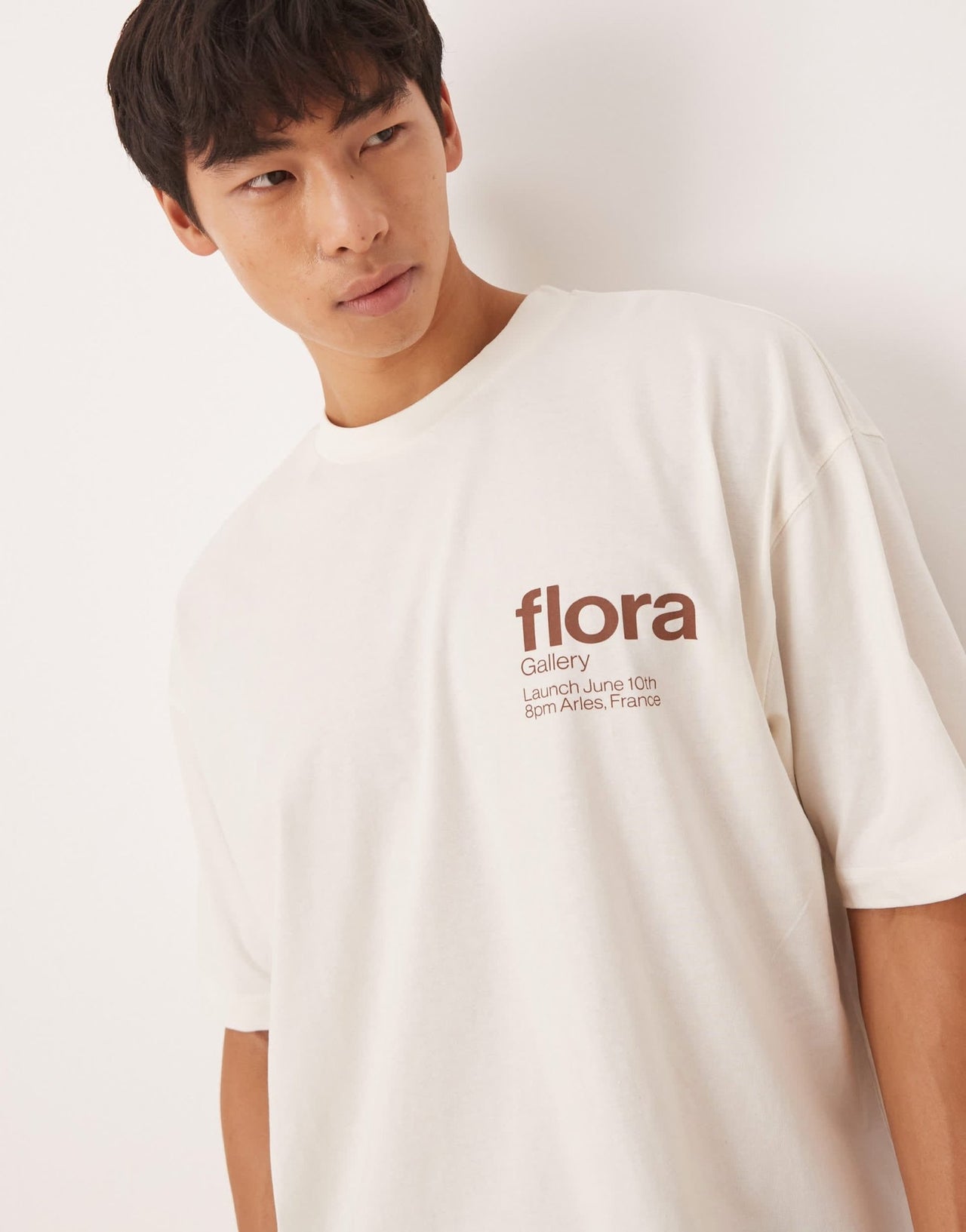 ASOS DESIGN oversized t-shirt with floral graphic in off white - ASOS Sample Sale