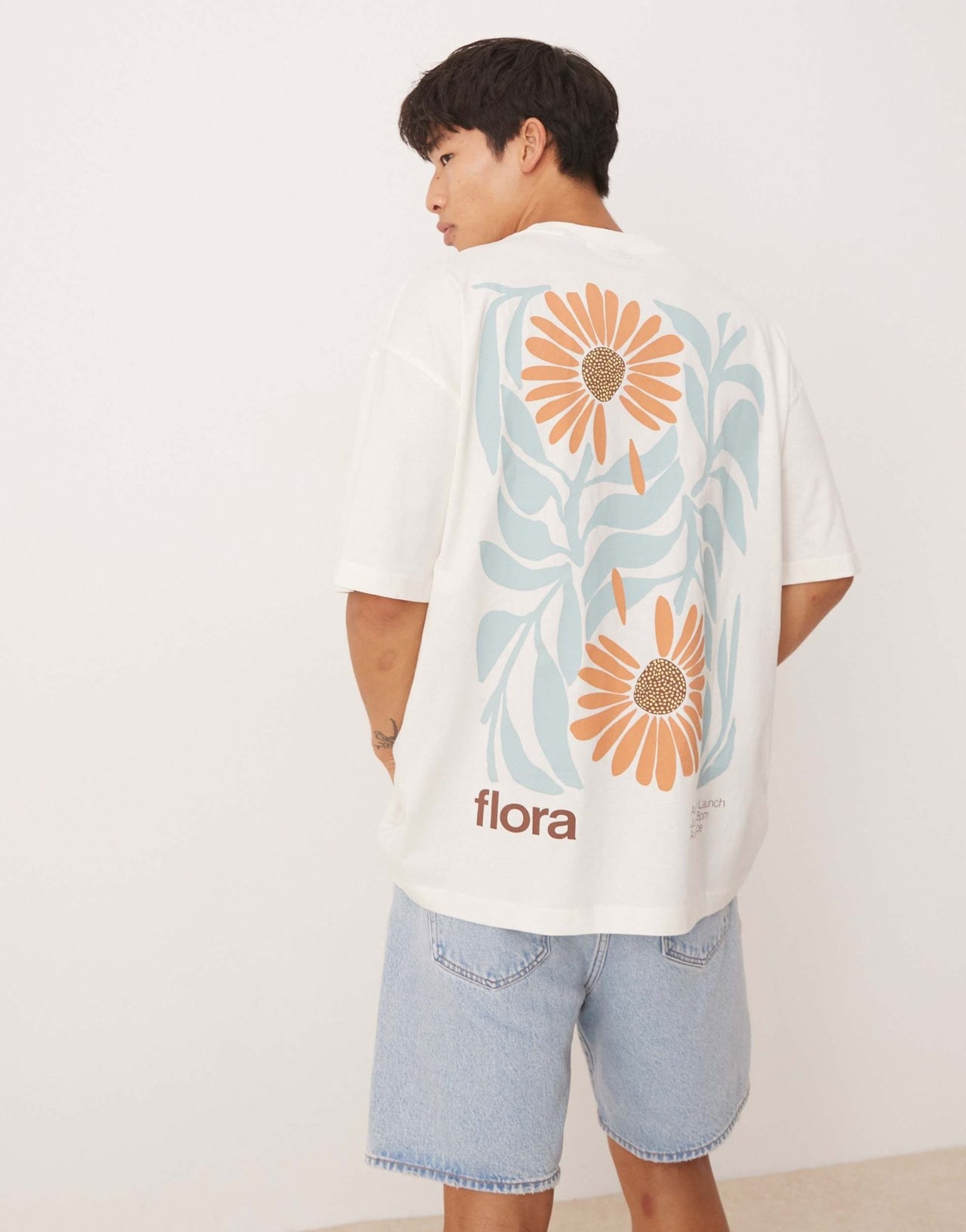 ASOS DESIGN oversized t-shirt with floral graphic in off white - ASOS Sample Sale