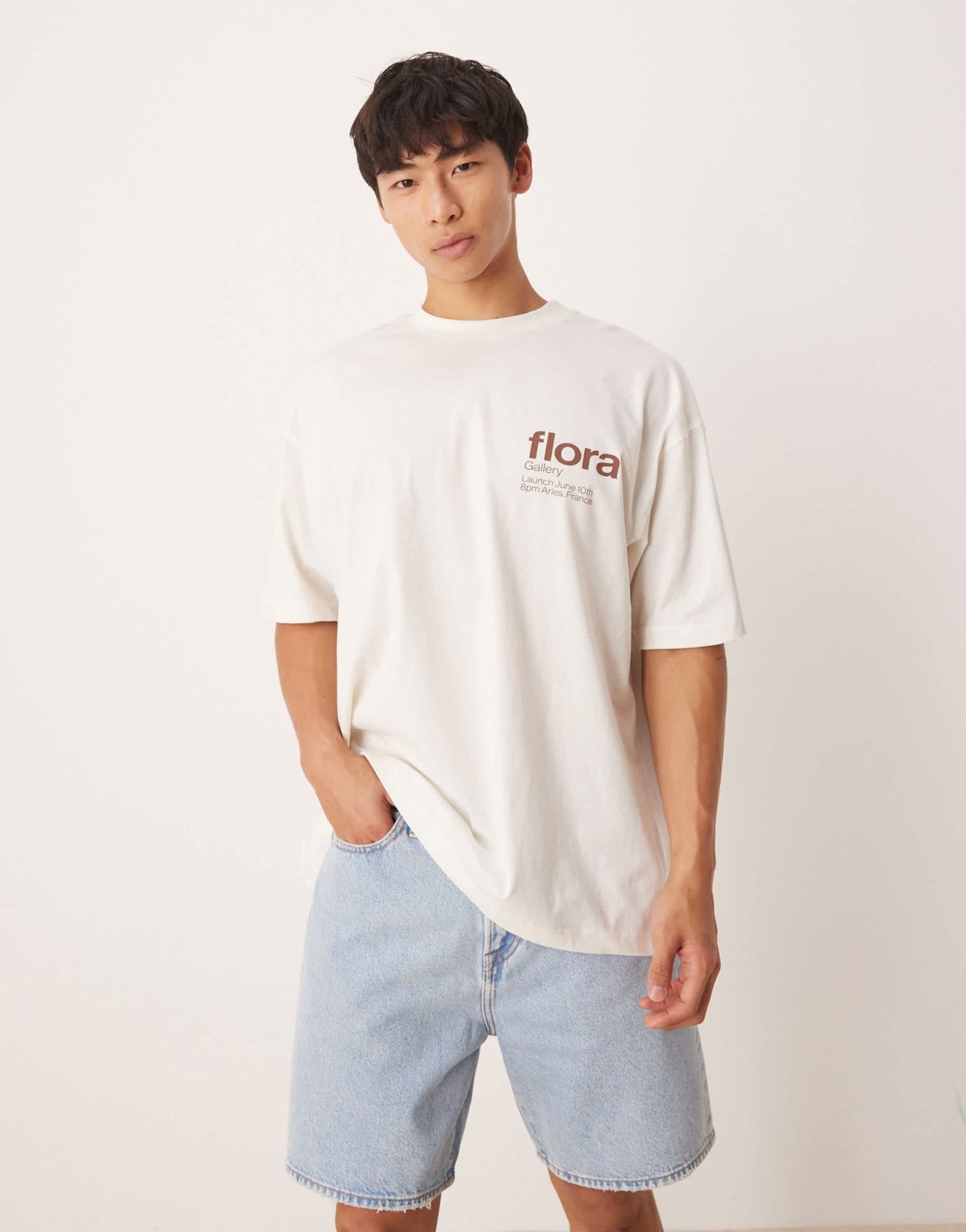 ASOS DESIGN oversized t-shirt with floral graphic in off white - ASOS Sample Sale