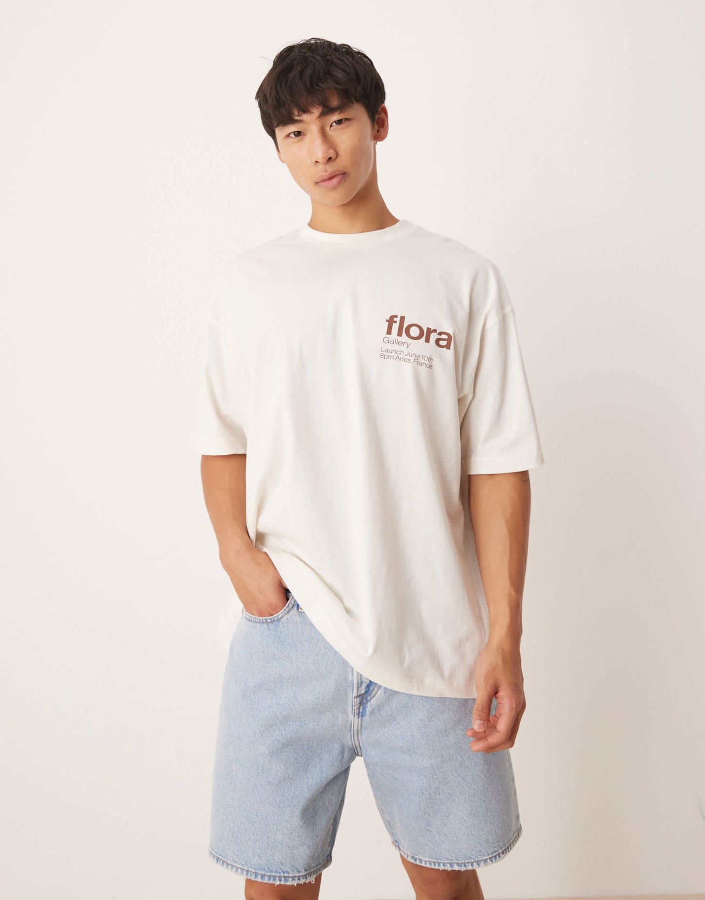 ASOS DESIGN oversized t-shirt with floral graphic in off white - ASOS Sample Sale