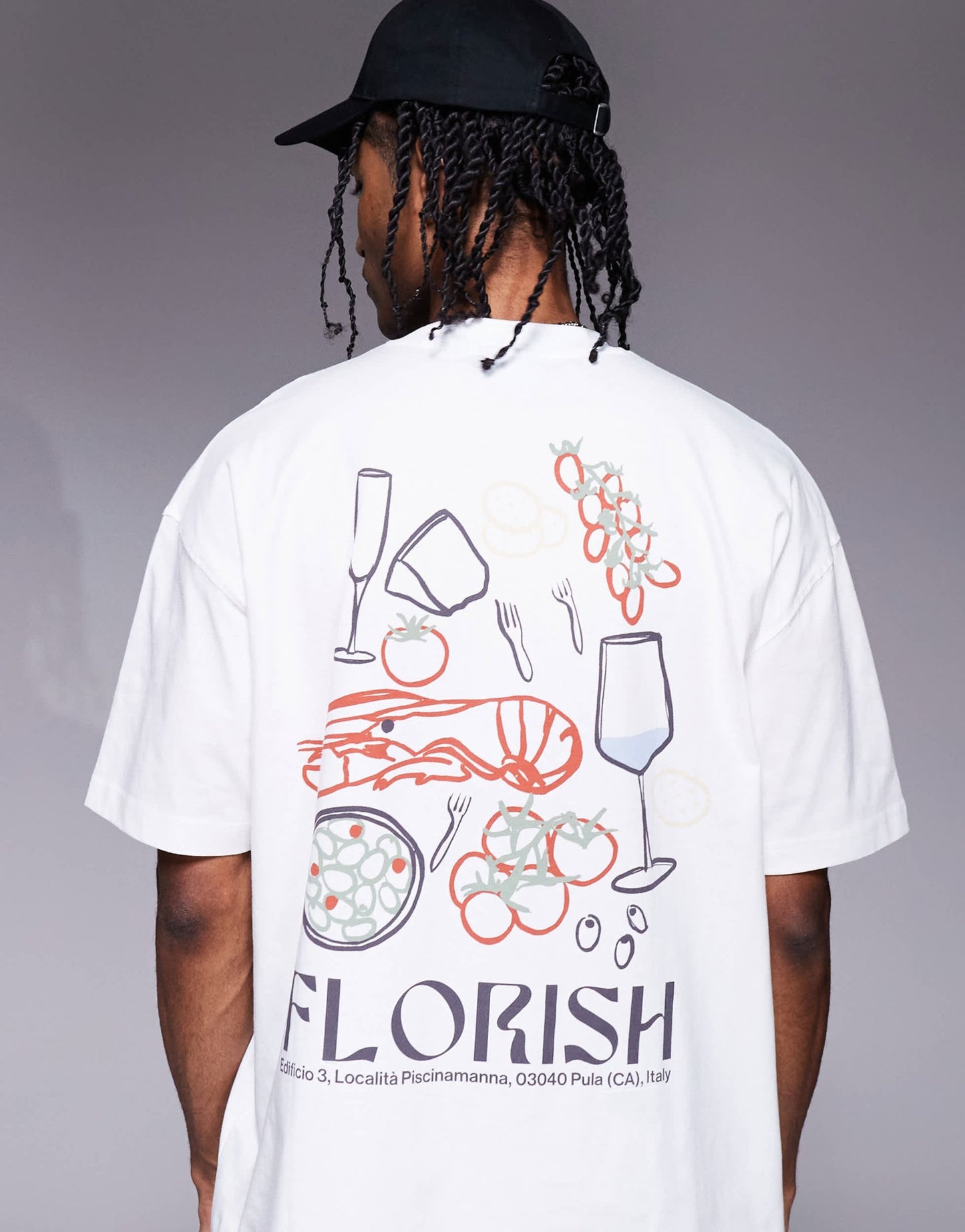 ASOS DESIGN oversized t-shirt with food graphic in white - ASOS Sample Sale