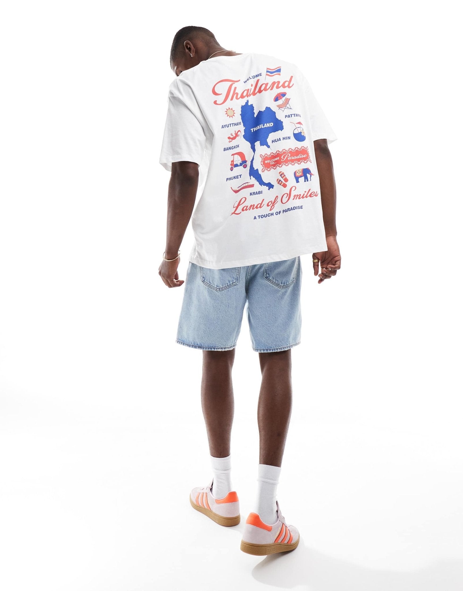 ASOS DESIGN oversized t-shirt with front and back city print in white - ASOS Sample Sale