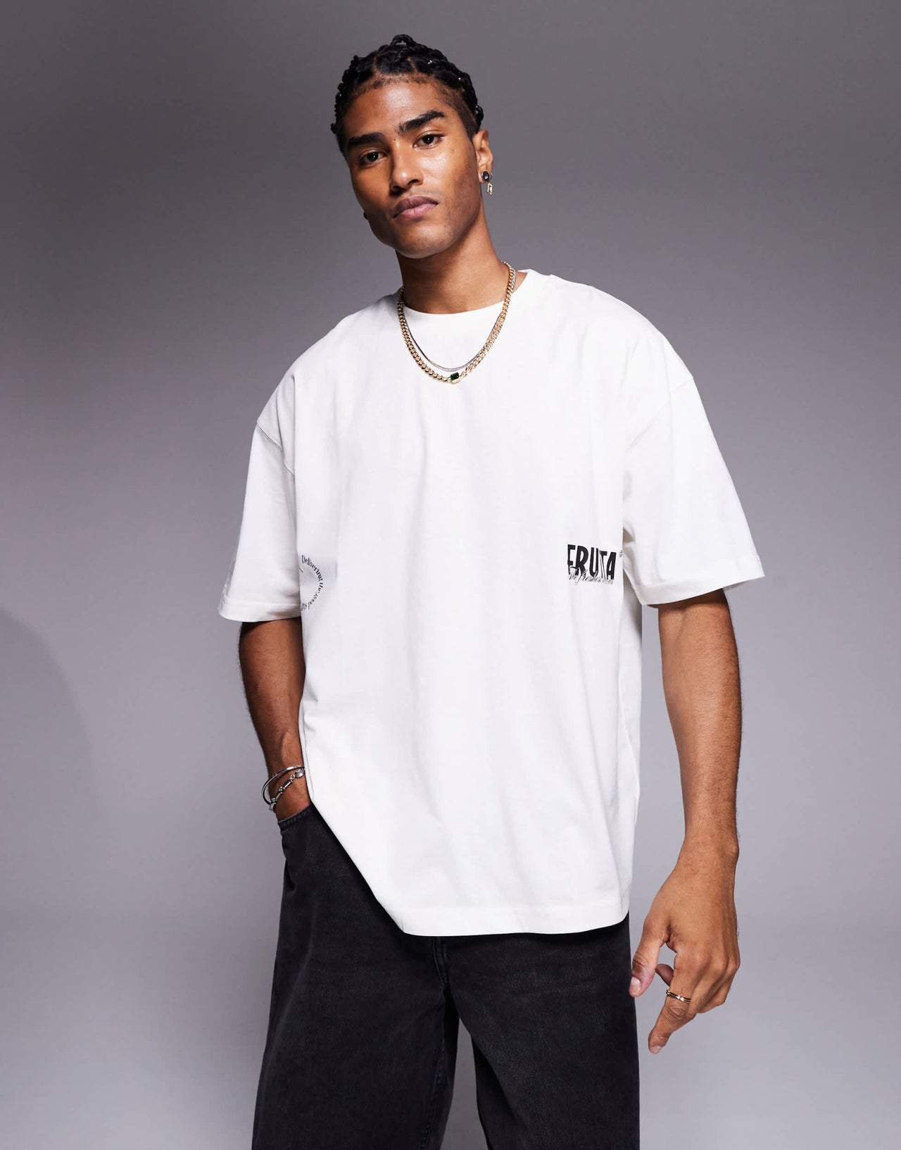 ASOS DESIGN oversized t-shirt with fruit graphic in cream - ASOS Sample Sale