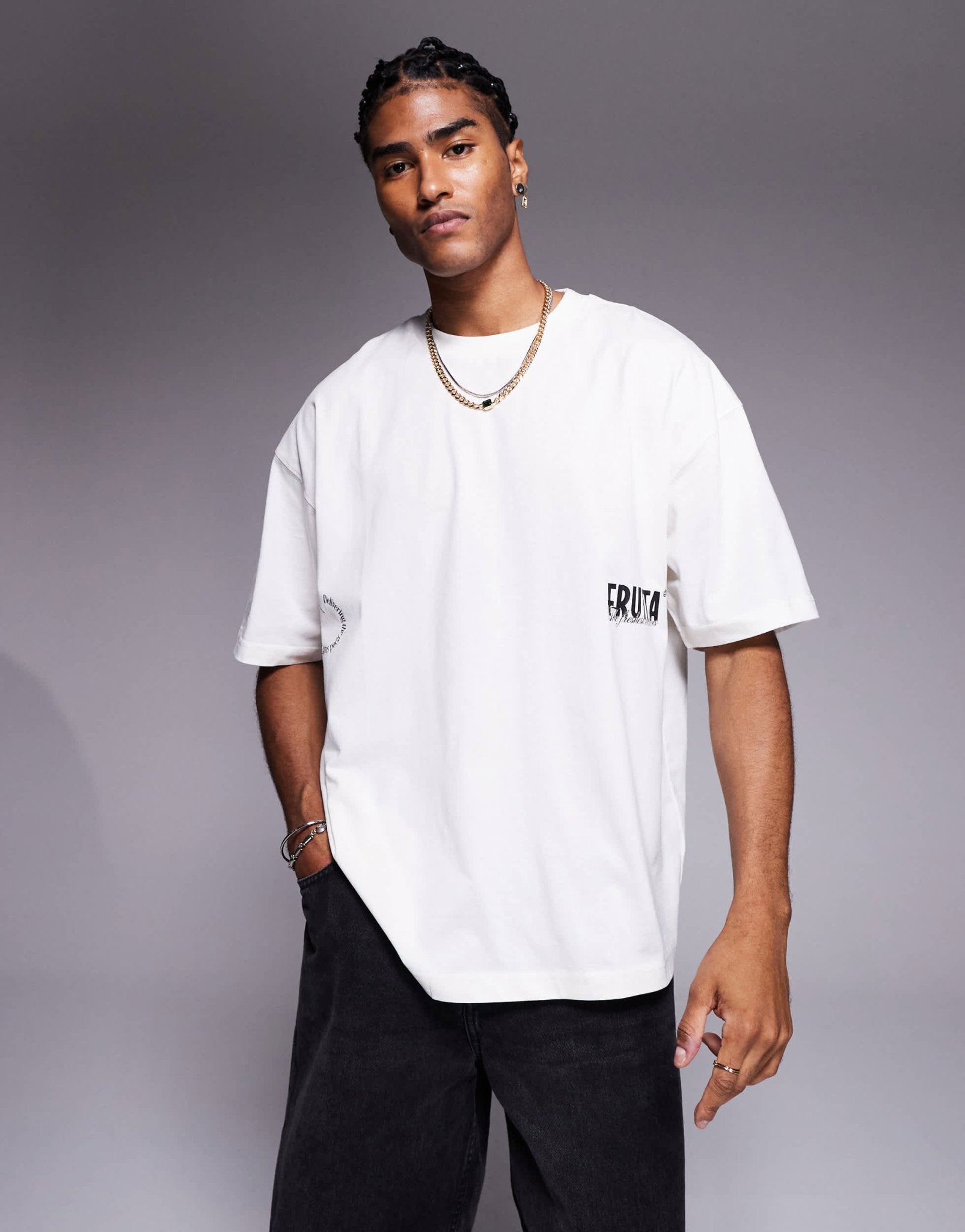 ASOS DESIGN oversized t-shirt with fruit graphic in cream - ASOS Sample Sale