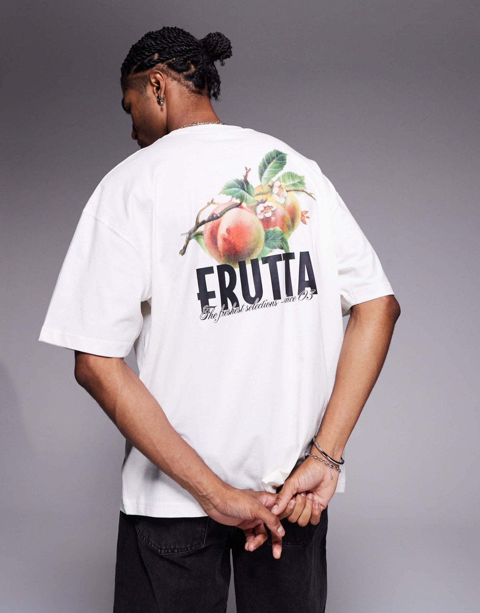 ASOS DESIGN oversized t-shirt with fruit graphic in cream - ASOS Sample Sale