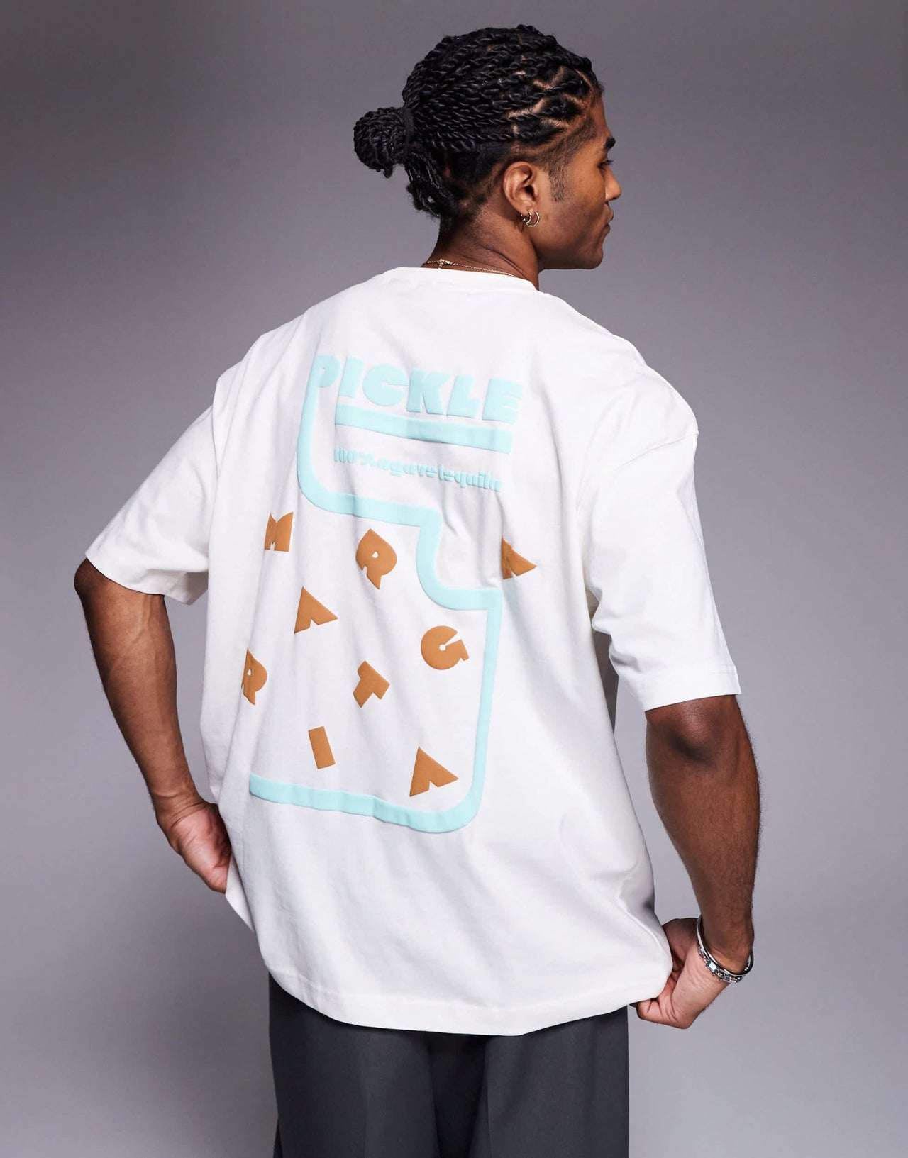 ASOS DESIGN oversized t-shirt with margarita graphic in off white - ASOS Sample Sale