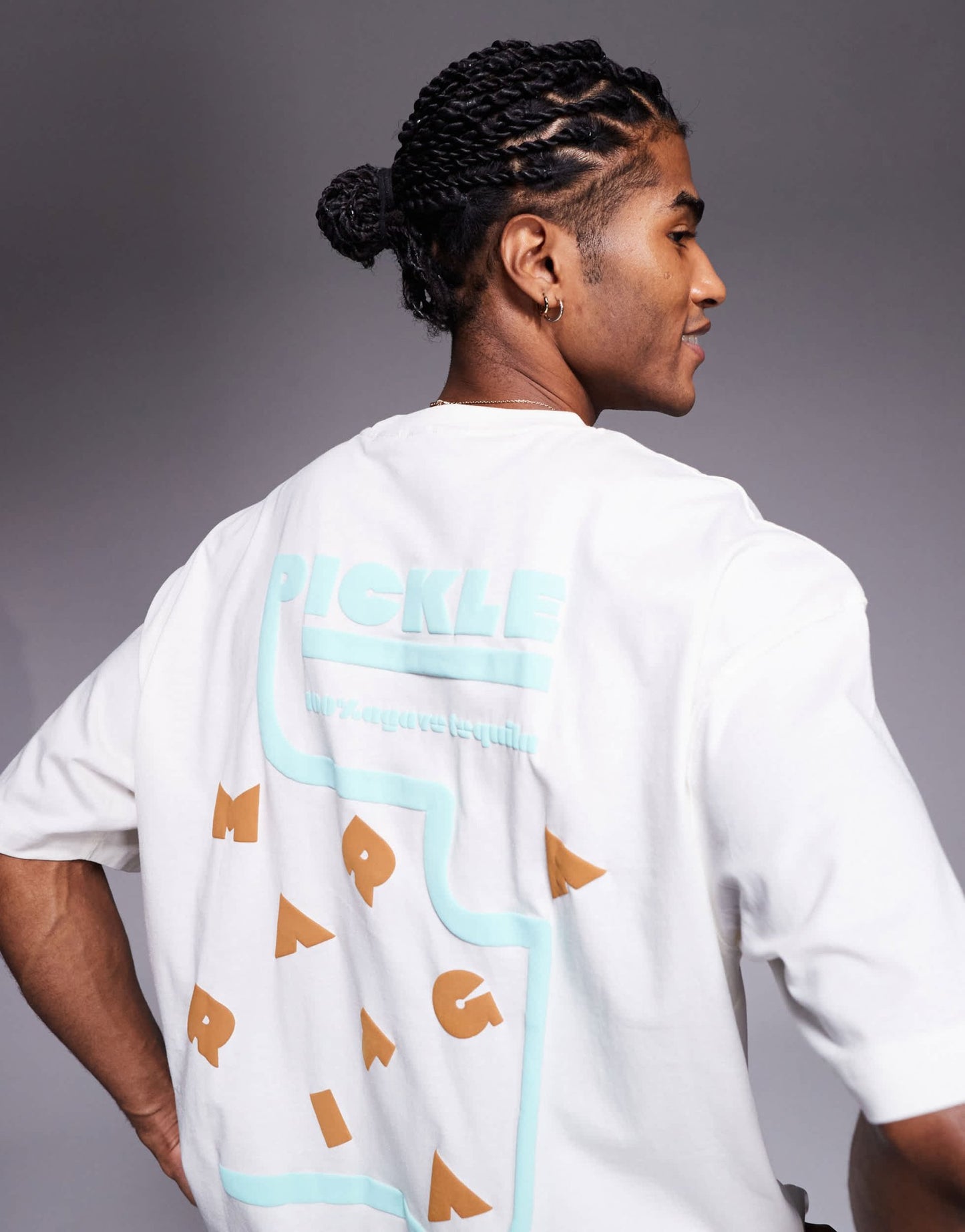 ASOS DESIGN oversized t-shirt with margarita graphic in off white - ASOS Sample Sale