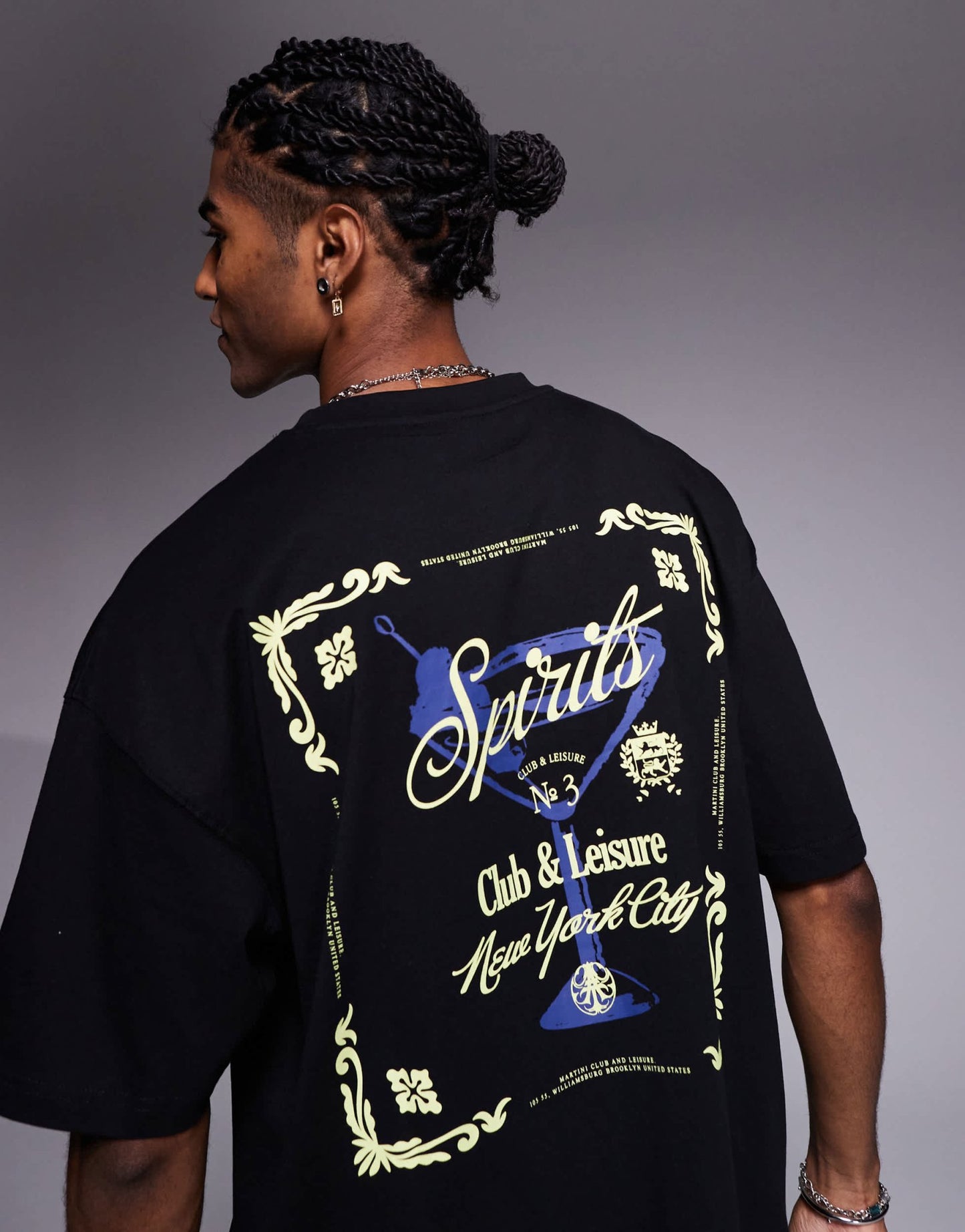 ASOS DESIGN oversized t-shirt with martini graphic in black - ASOS Sample Sale