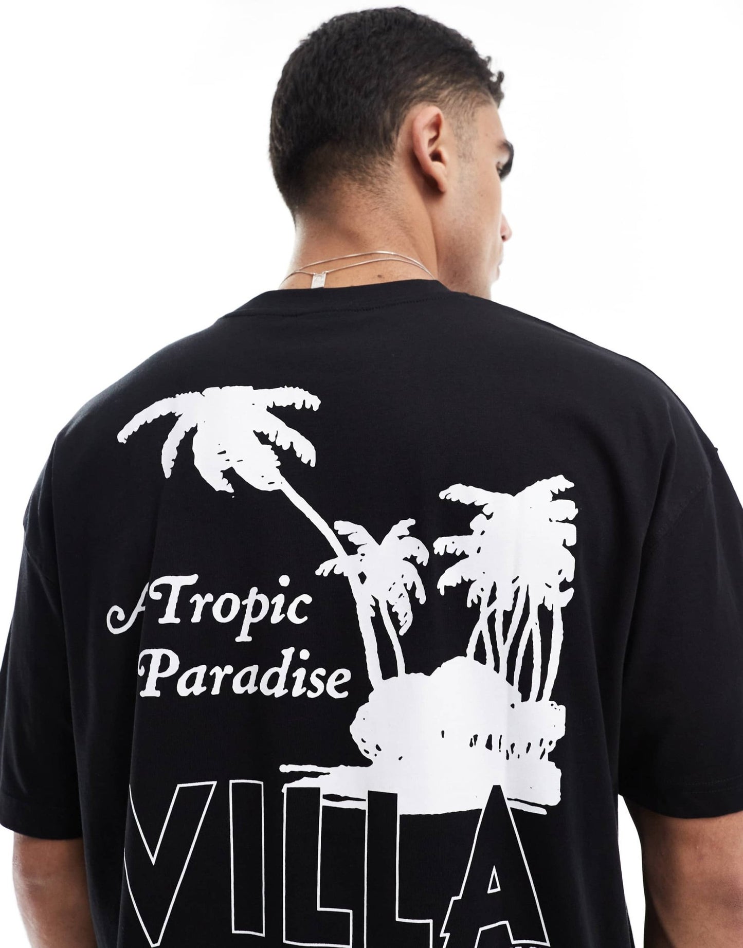 ASOS DESIGN oversized t-shirt with palm graphic in black - ASOS Sample Sale