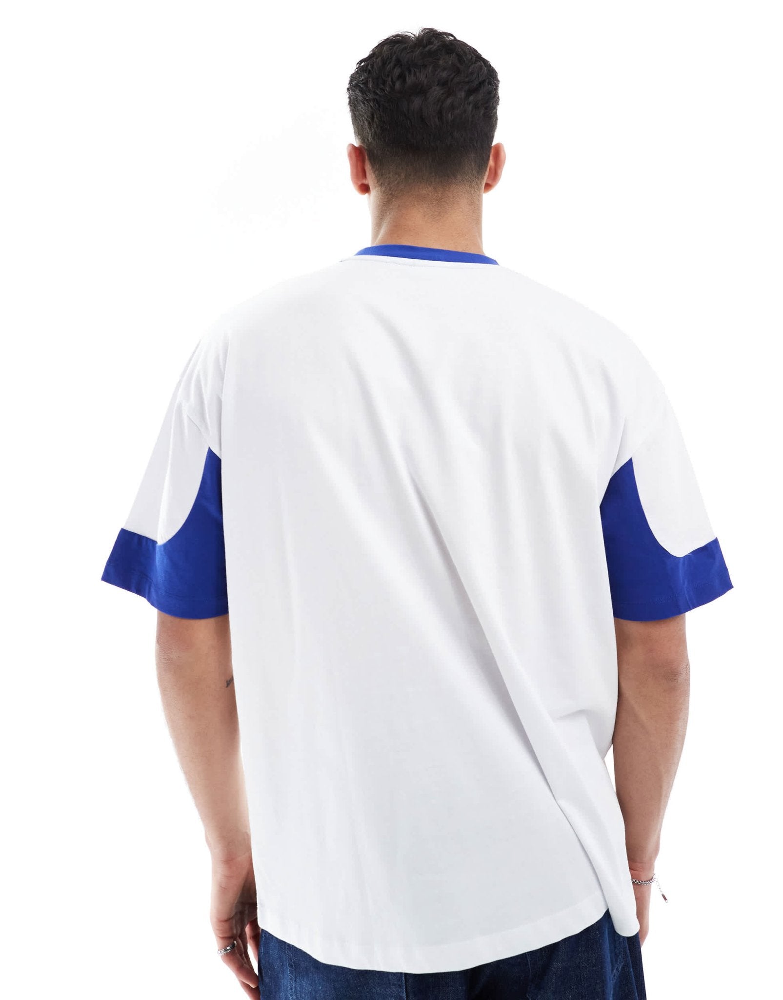 ASOS DESIGN oversized t-shirt with panelling and sports graphic in white - ASOS Sample Sale