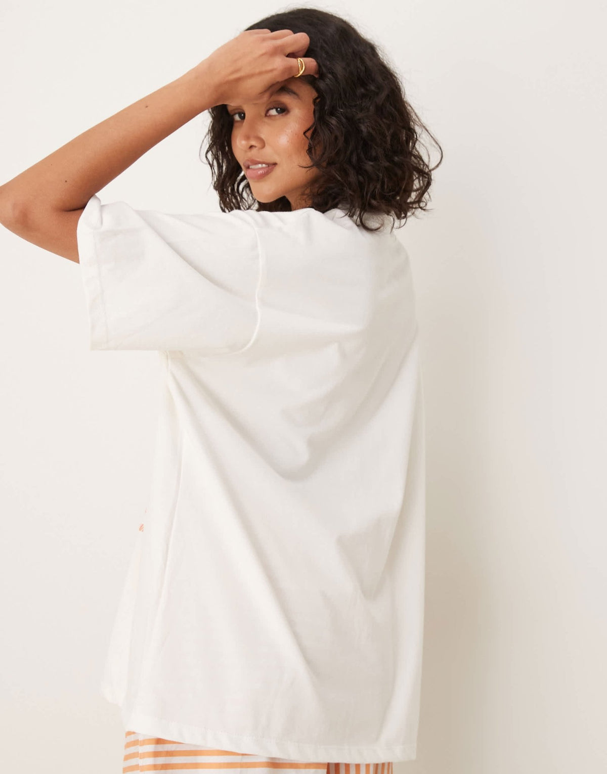 ASOS DESIGN oversized t-shirt with peach graphic in white - ASOS Sample Sale