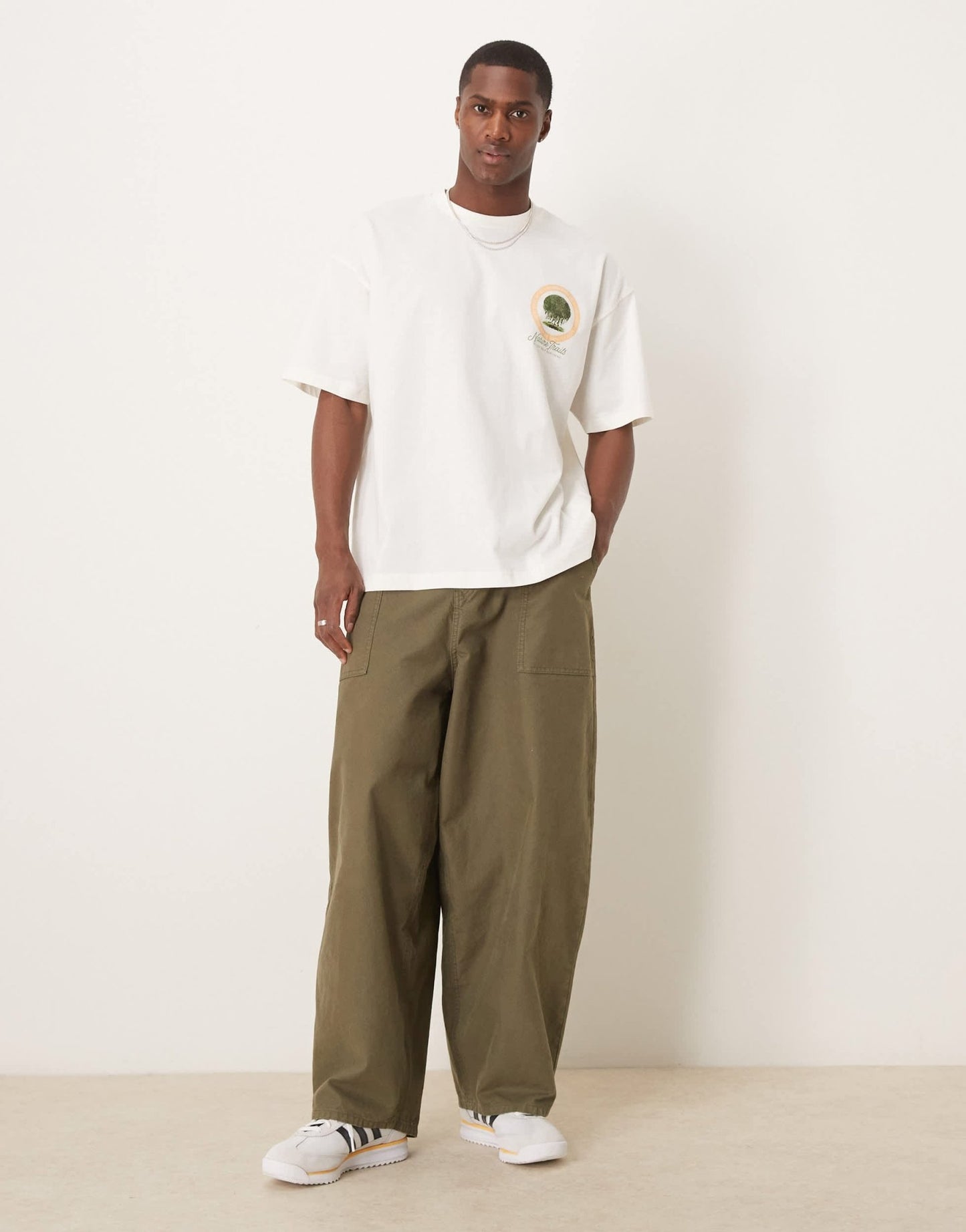 ASOS DESIGN oversized t-shirt with scenic graphic in cream - ASOS Sample Sale