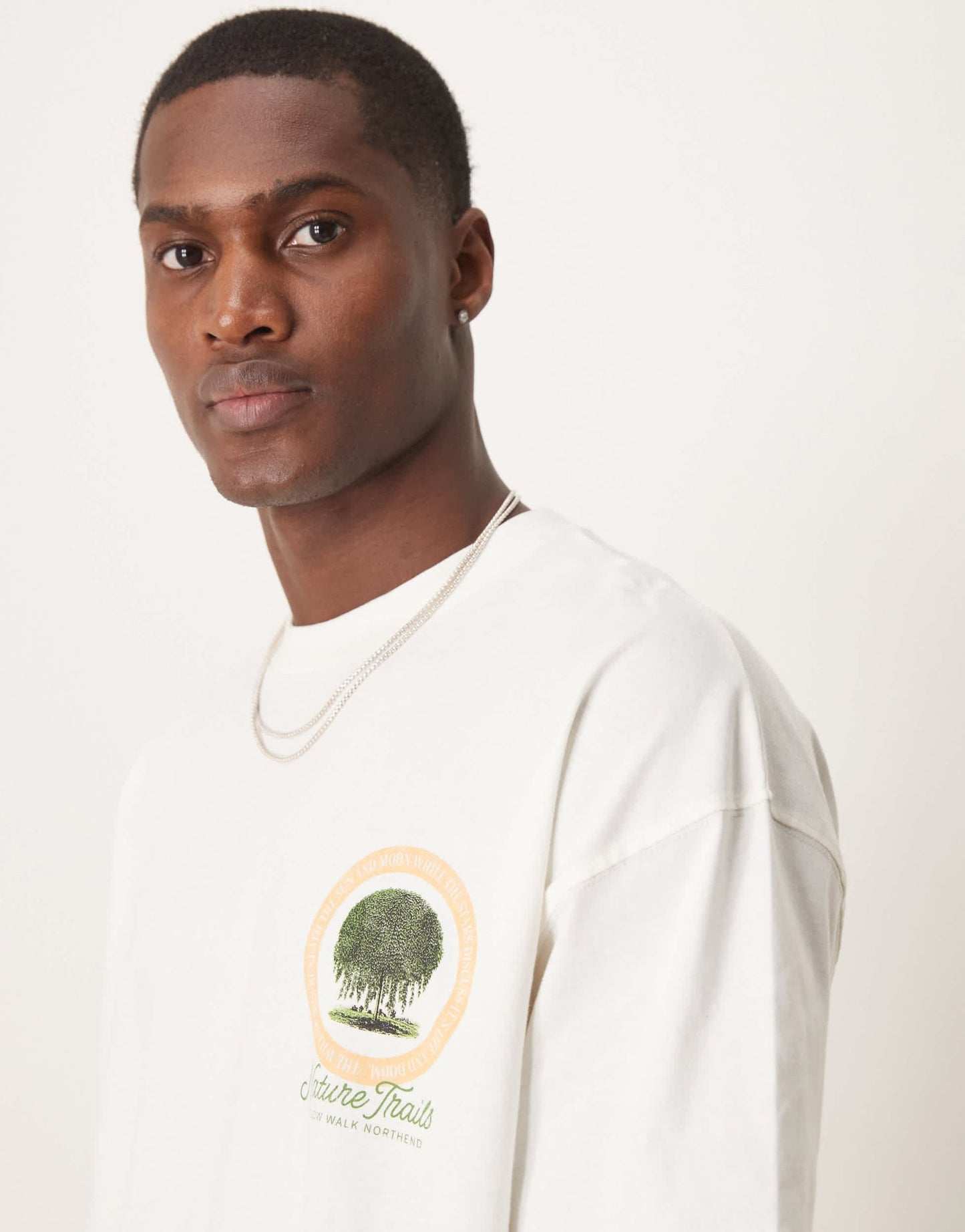 ASOS DESIGN oversized t-shirt with scenic graphic in cream - ASOS Sample Sale