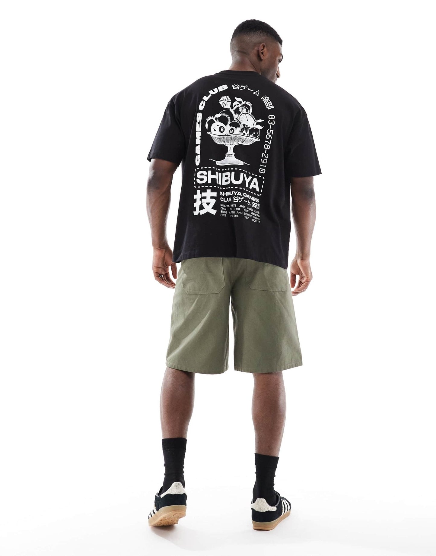 ASOS DESIGN oversized t-shirt with Shibuya graphic in black - ASOS Sample Sale