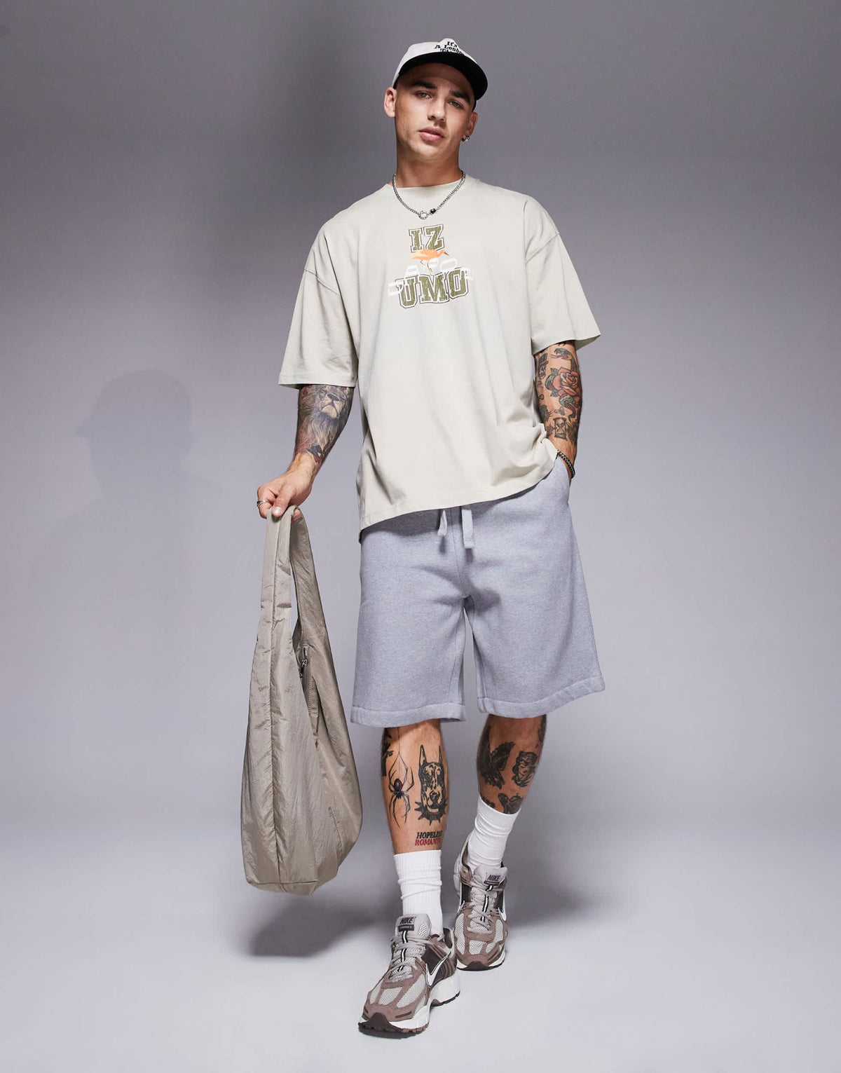 ASOS DESIGN oversized t-shirt with souvenir graphic in beige - ASOS Sample Sale