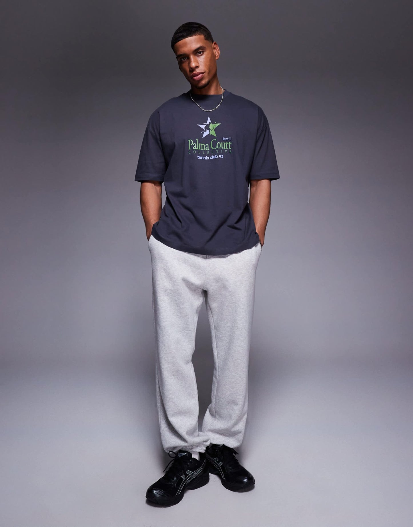 ASOS DESIGN oversized t-shirt with sports graphic in charcoal - ASOS Sample Sale