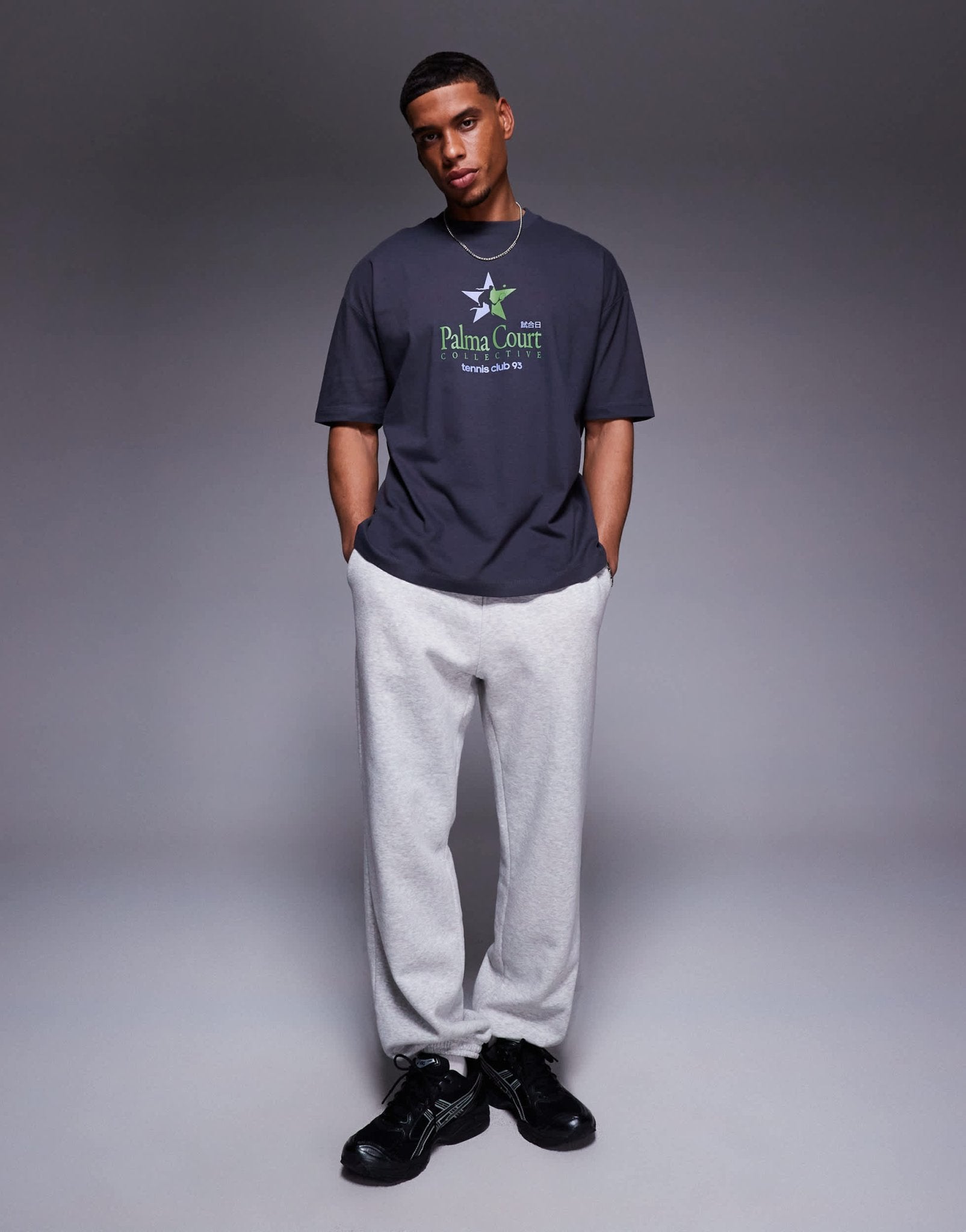 ASOS DESIGN oversized t-shirt with sports graphic in charcoal - ASOS Sample Sale