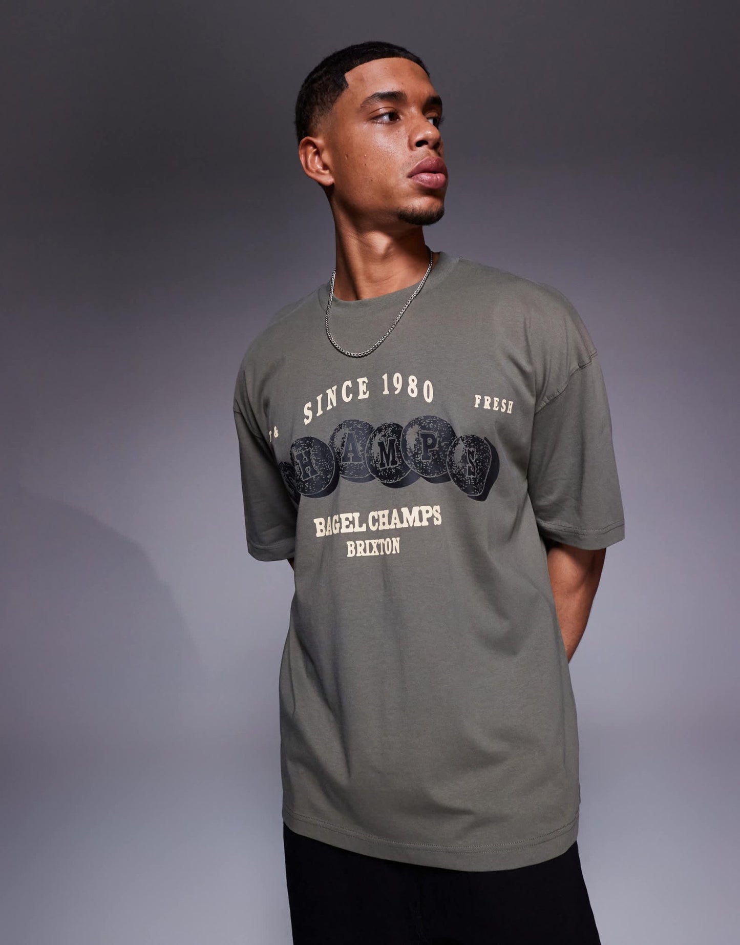 ASOS DESIGN oversized t-shirt with sports graphic in khaki - ASOS Sample Sale