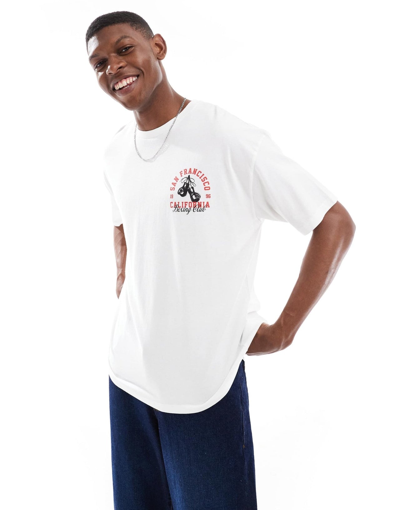 ASOS DESIGN oversized t-shirt with sports graphic in white - ASOS Sample Sale