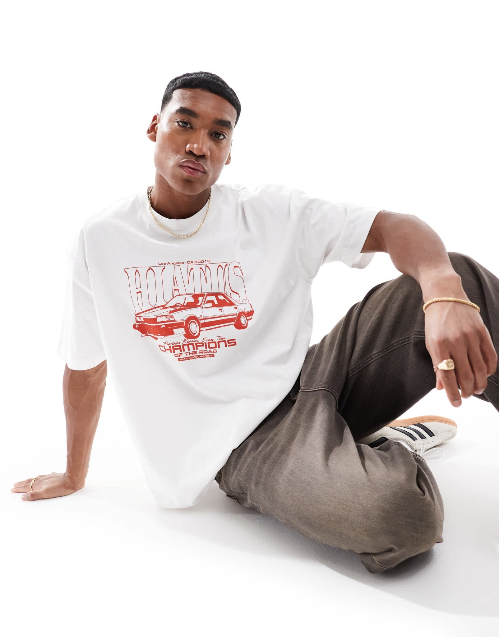 ASOS DESIGN oversized t-shirt with street car graphic in white - ASOS Sample Sale