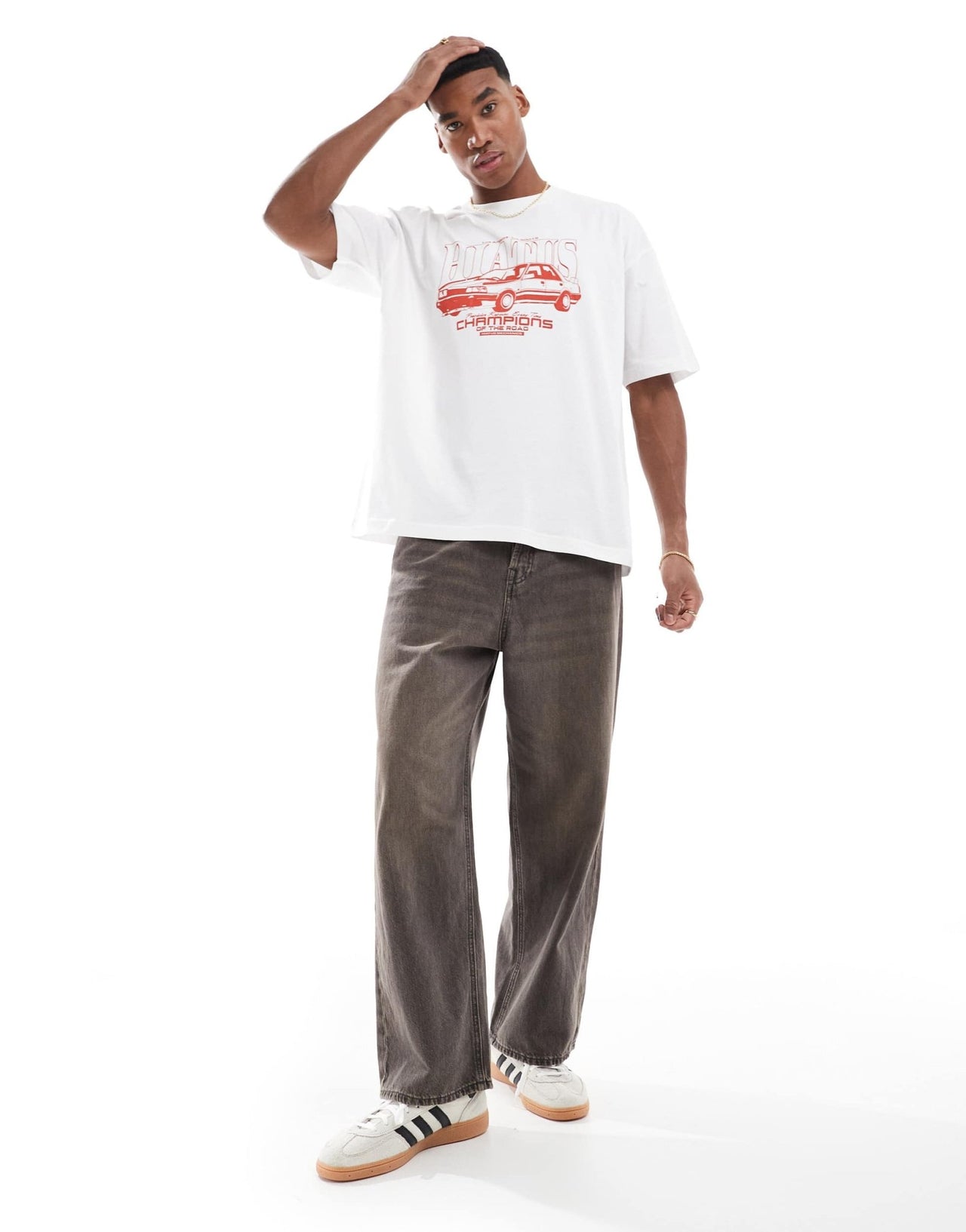 ASOS DESIGN oversized t-shirt with street car graphic in white - ASOS Sample Sale