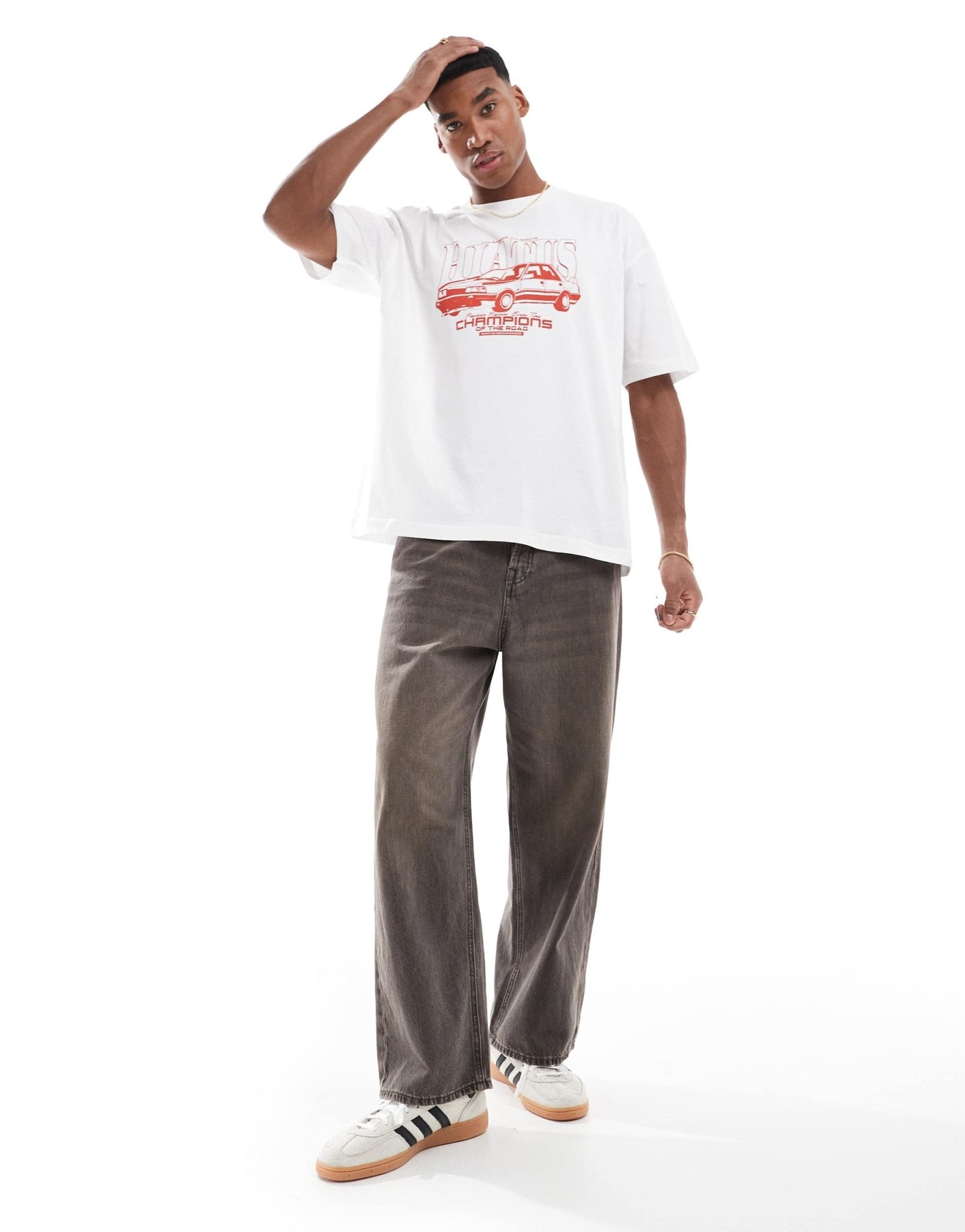 ASOS DESIGN oversized t-shirt with street car graphic in white - ASOS Sample Sale