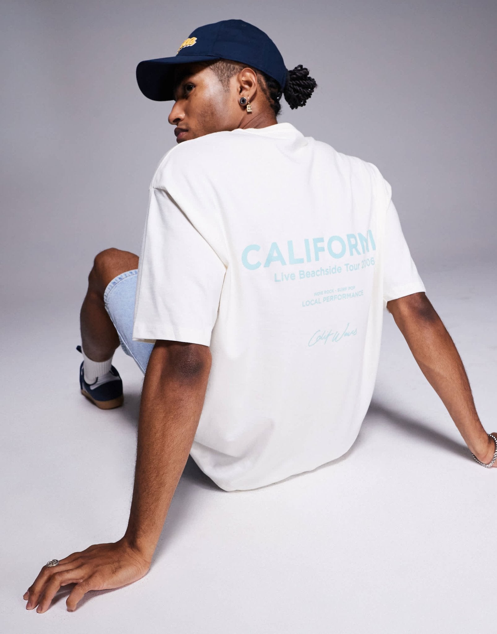 ASOS DESIGN oversized t-shirt with summer back and front print in off white - ASOS Sample Sale
