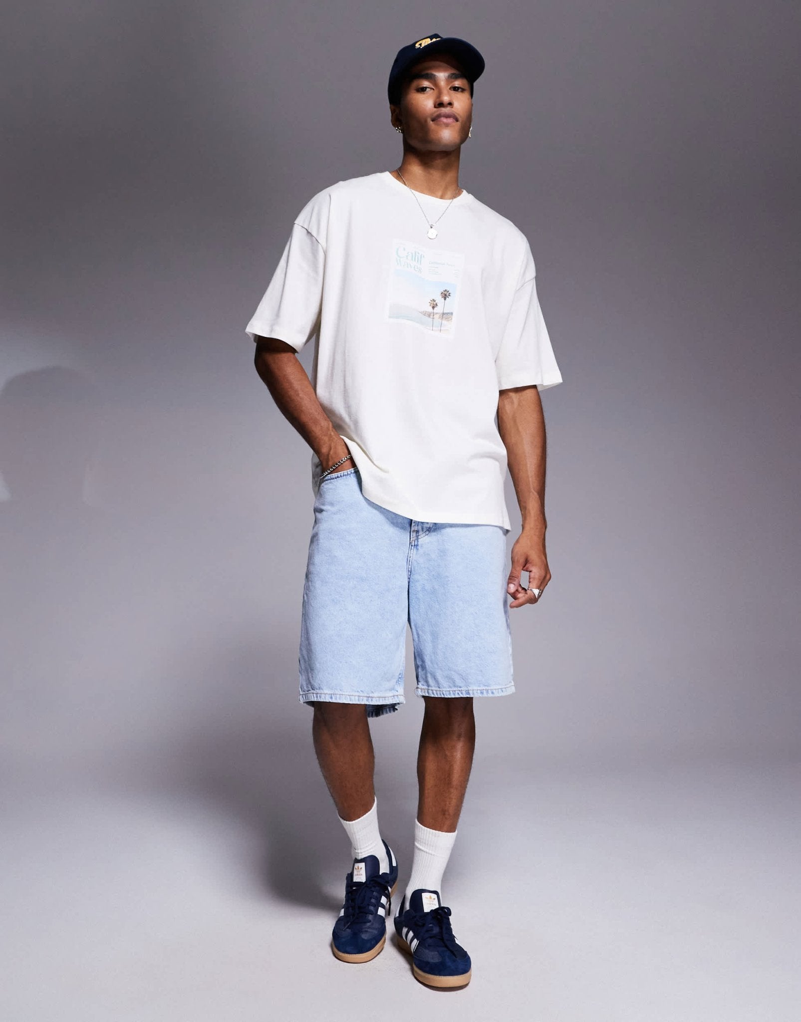 ASOS DESIGN oversized t-shirt with summer back and front print in off white - ASOS Sample Sale