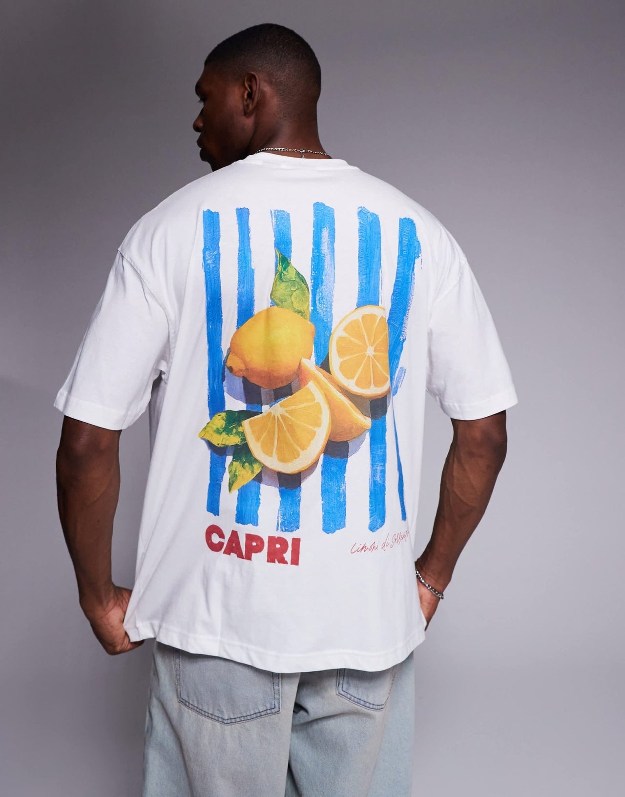 ASOS DESIGN oversized t-shirt with summer graphic in white - ASOS Sample Sale