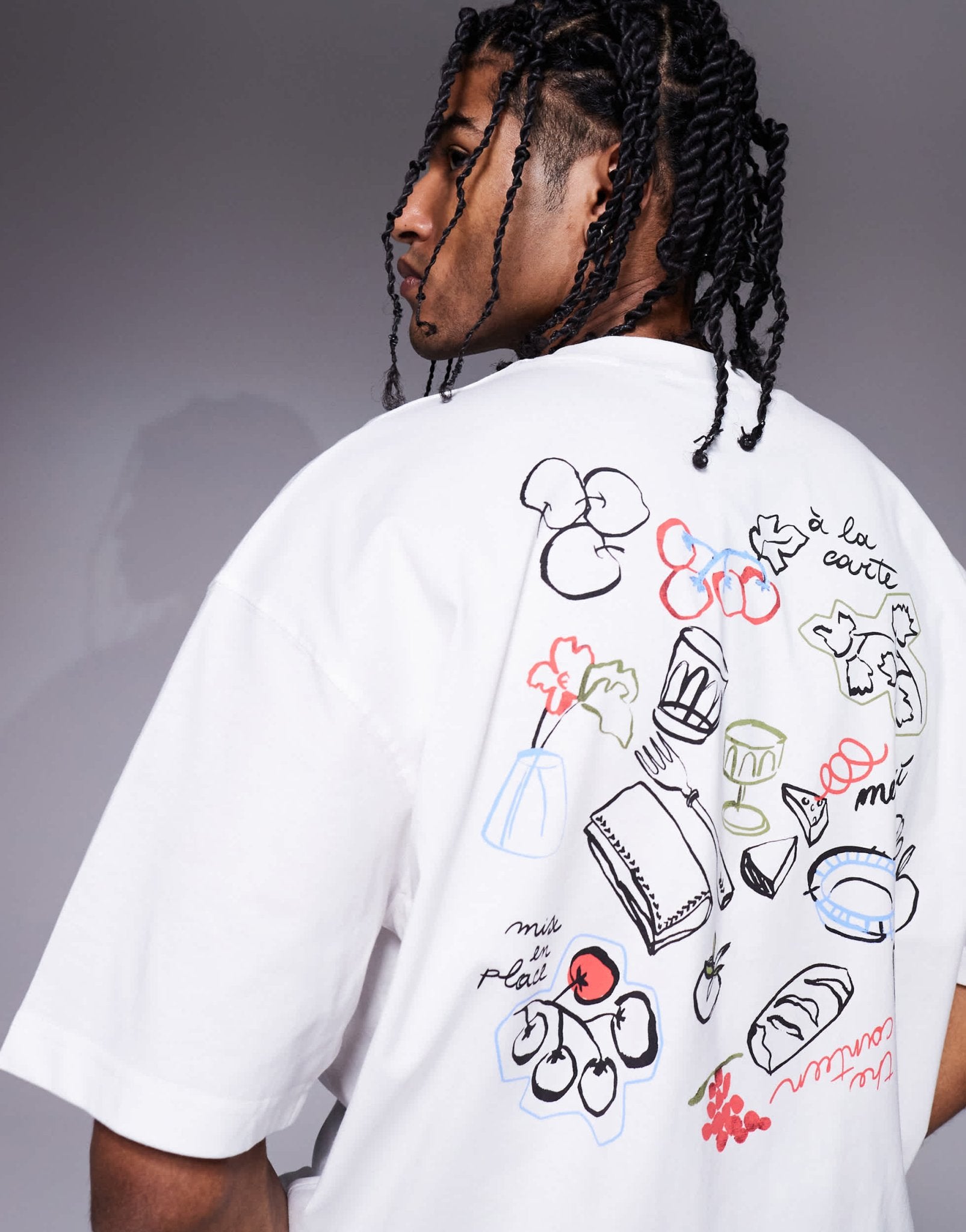 ASOS DESIGN oversized t-shirt with summer graphic in white - ASOS Sample Sale