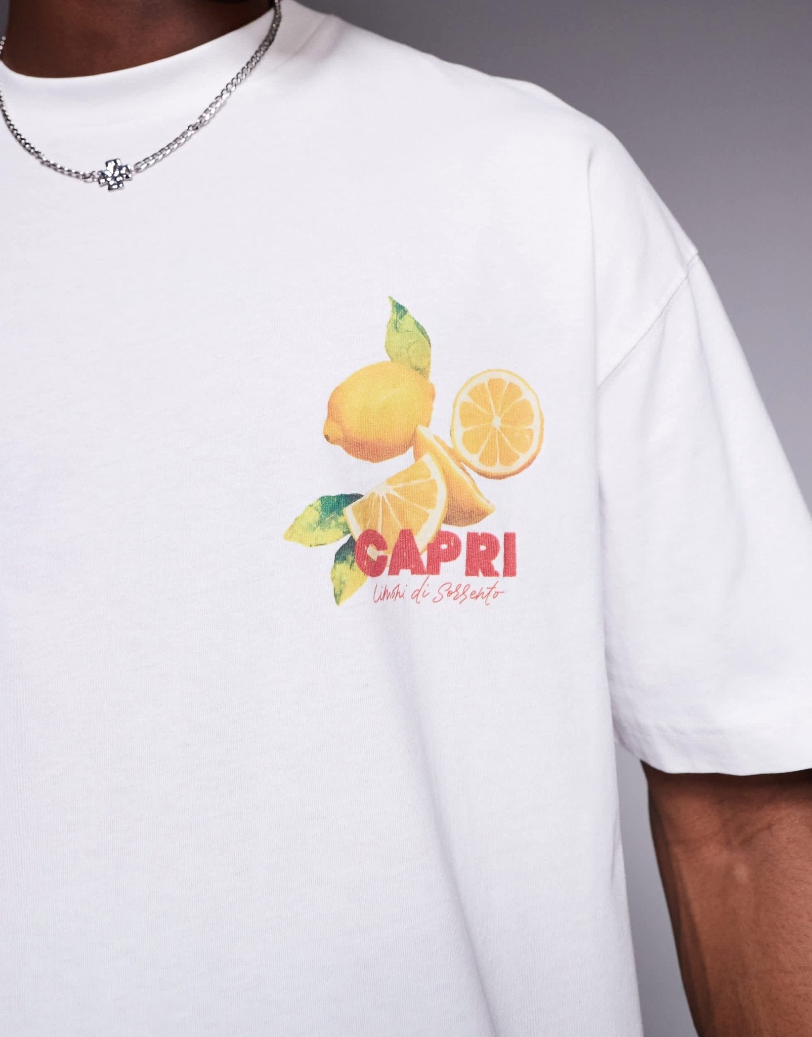 ASOS DESIGN oversized t-shirt with summer graphic in white - ASOS Sample Sale