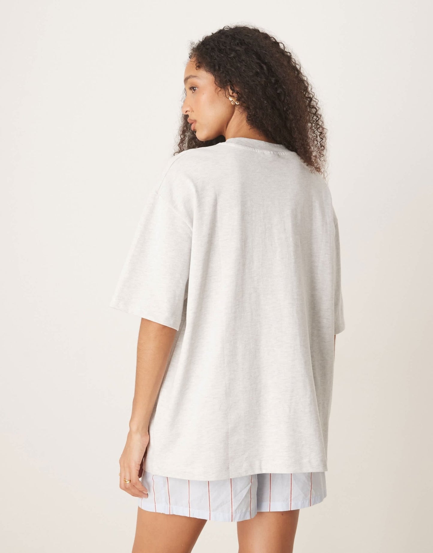ASOS DESIGN oversized t-shirt with tennis championships graphic in ice marl - ASOS Sample Sale