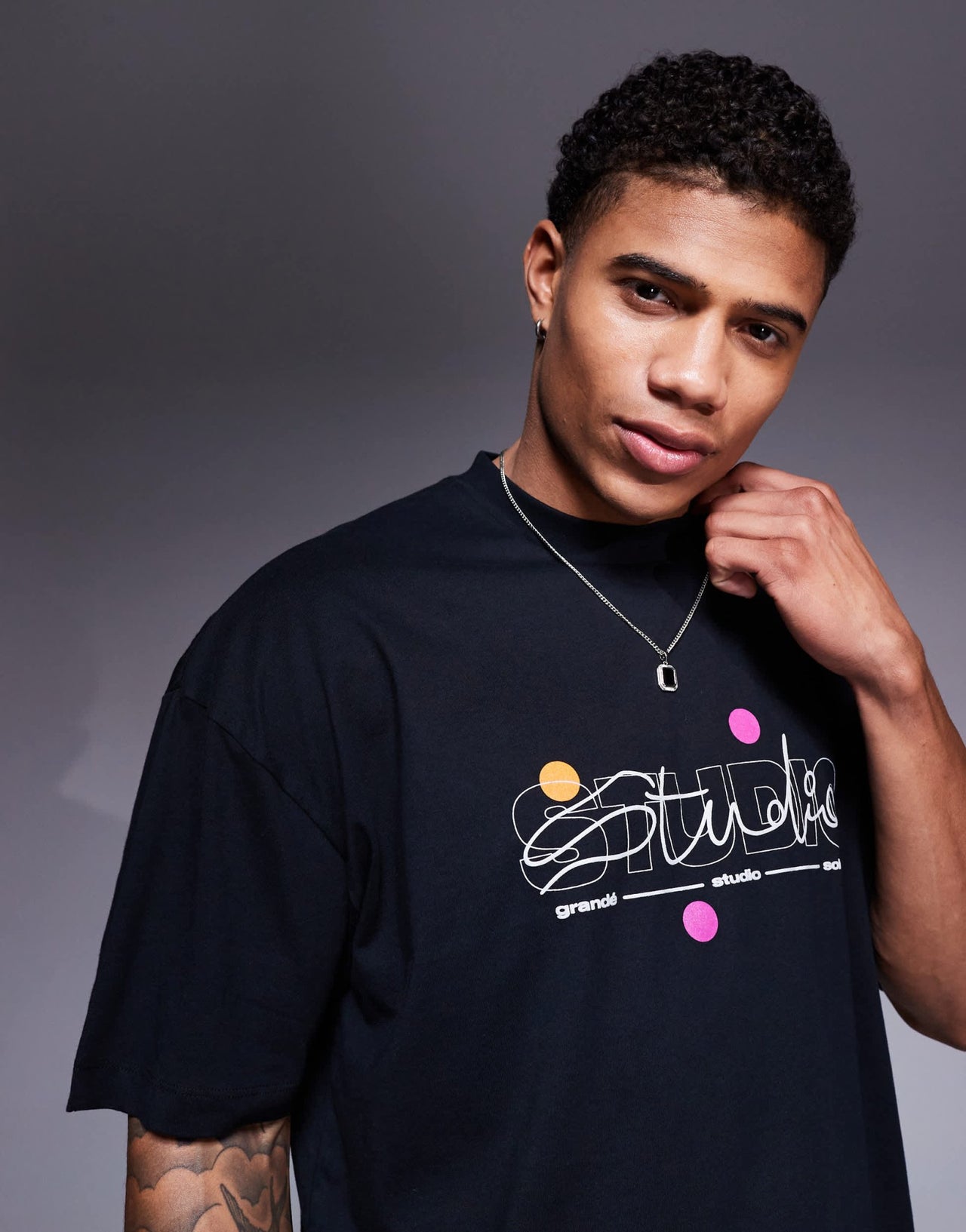 ASOS DESIGN oversized t-shirt with text graphic in black - ASOS Sample Sale