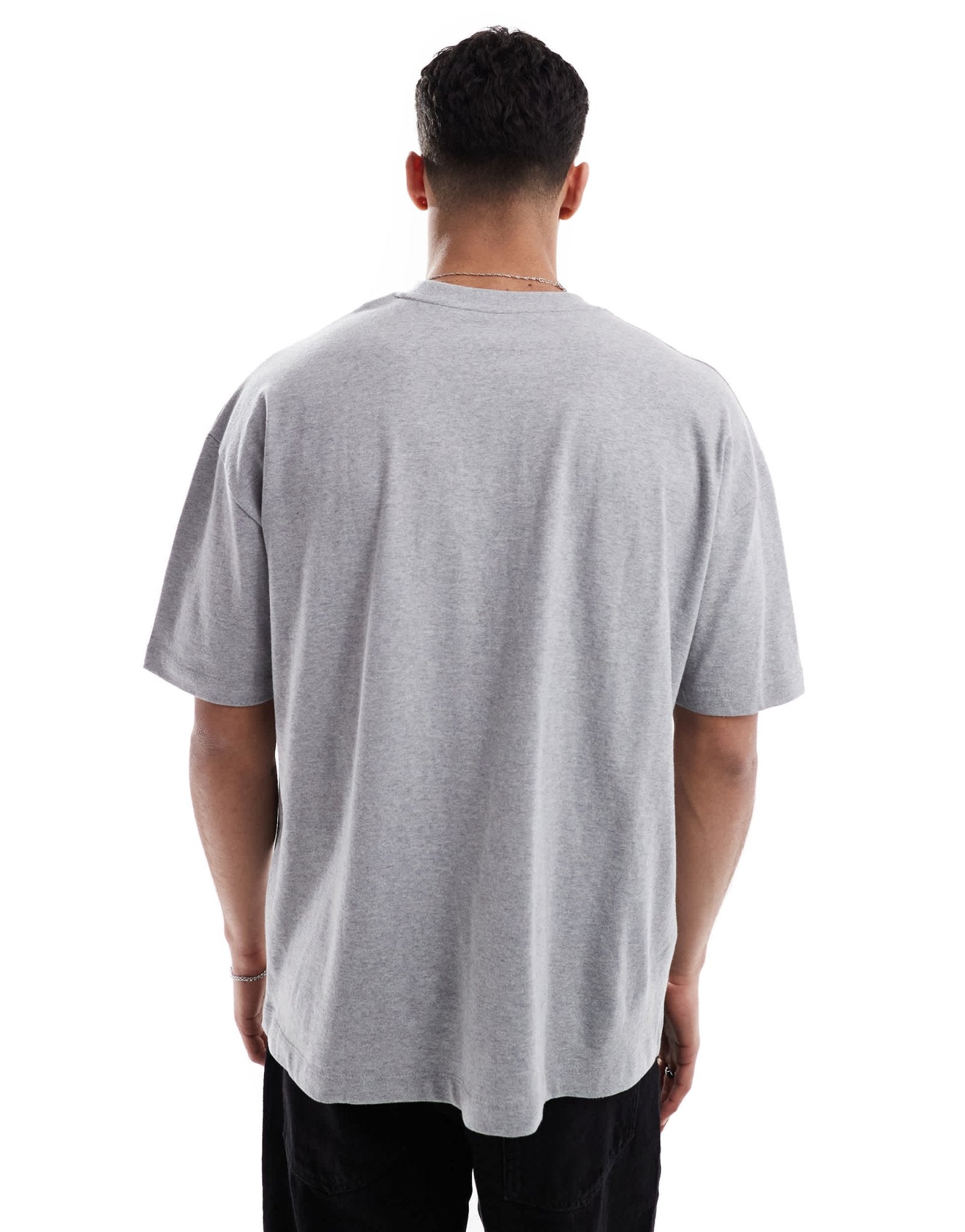 ASOS DESIGN oversized t-shirt with varsity front graphic in grey marl - ASOS Sample Sale