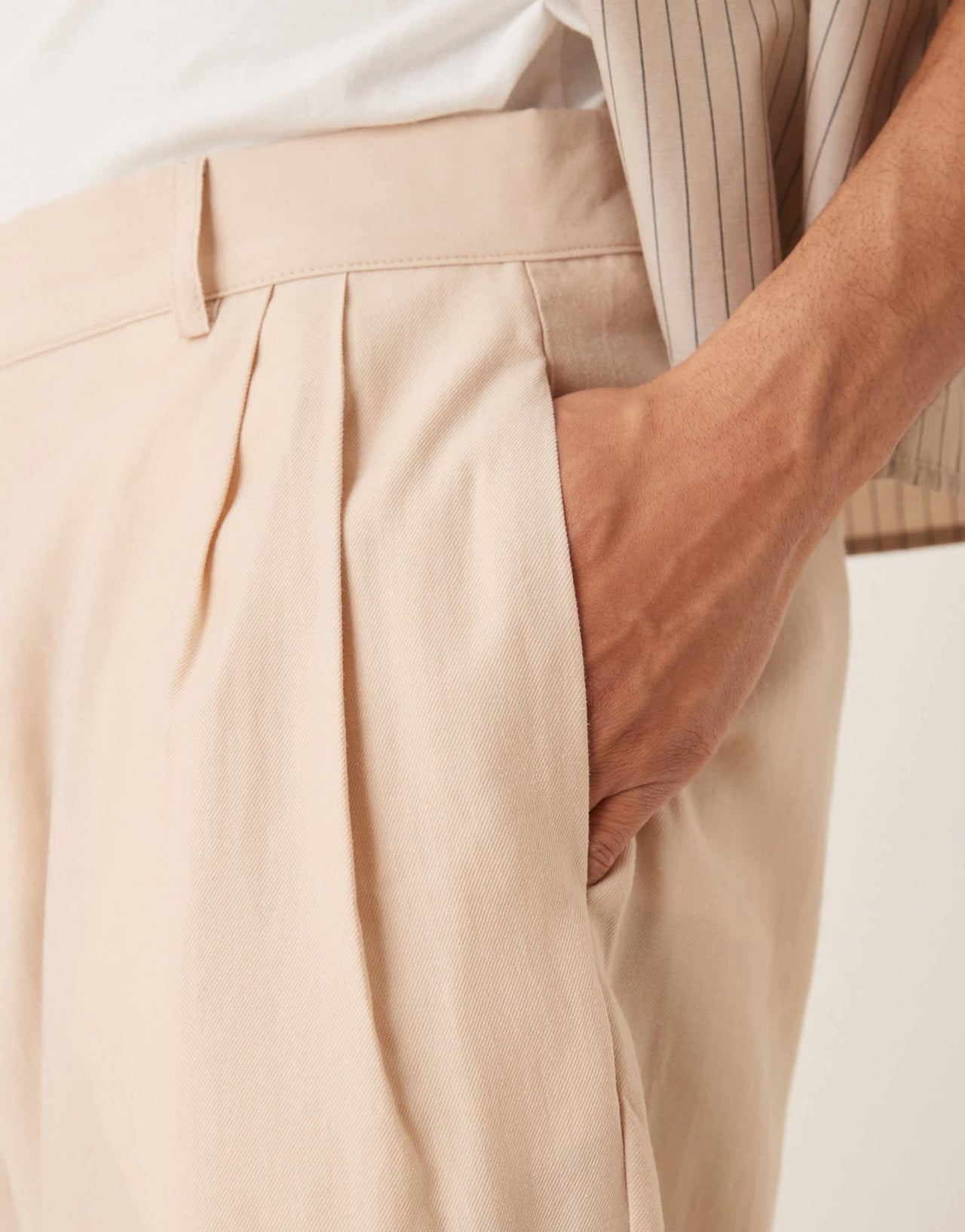 ASOS DESIGN oversized tapered smart trousers in beige - ASOS Sample Sale