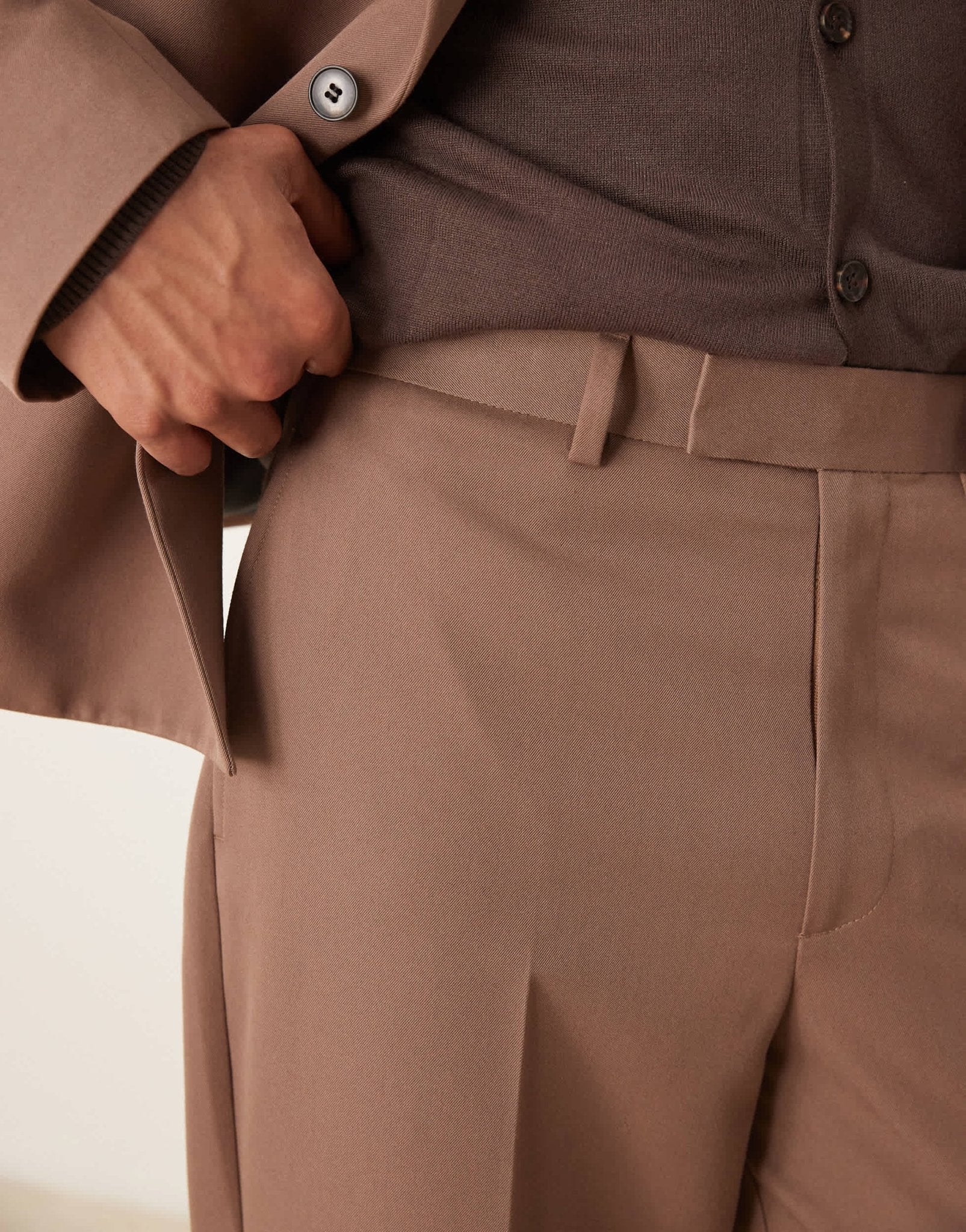 ASOS DESIGN oversized tapered suit trousers in brown - ASOS Sample Sale